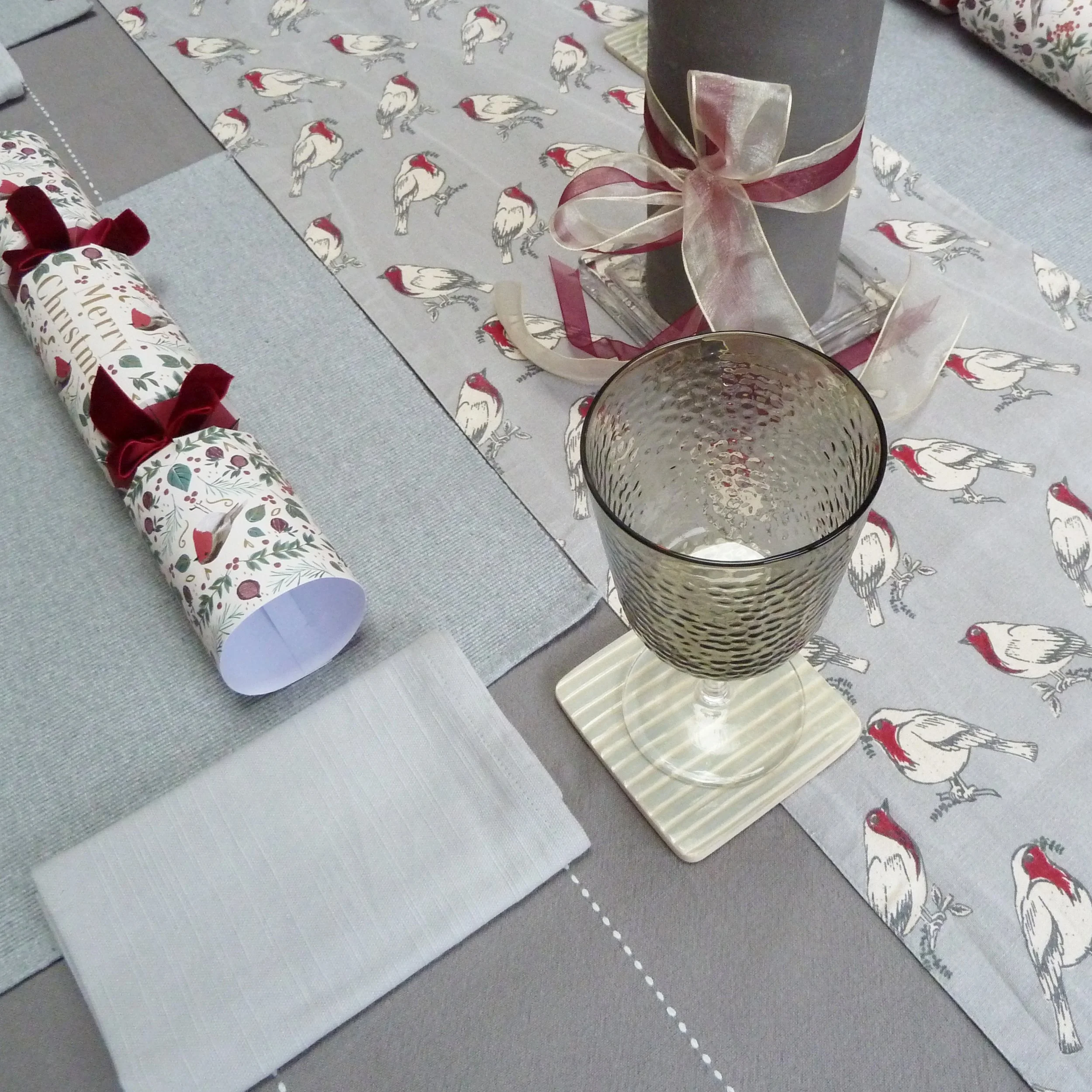 Emily-Kriste Wilcox, Christmas table setting with stripey coasters (2).JPG