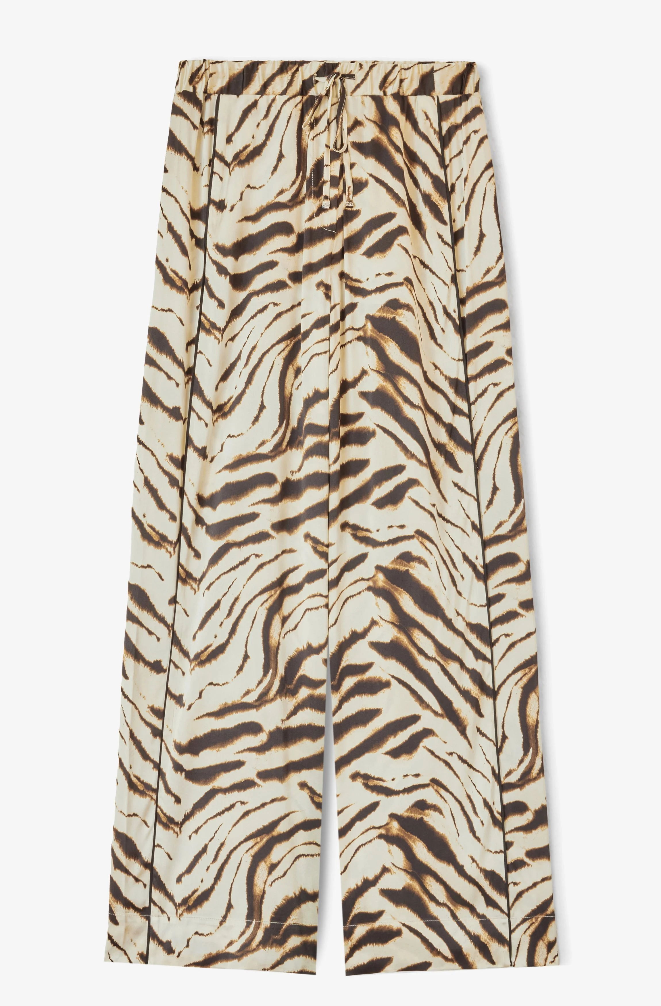 GANNI Printed Stretch Satin Elasticated Pants