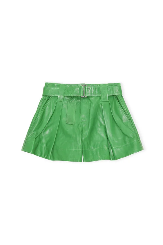 GANNI Lamb Leather Shorts — MILI