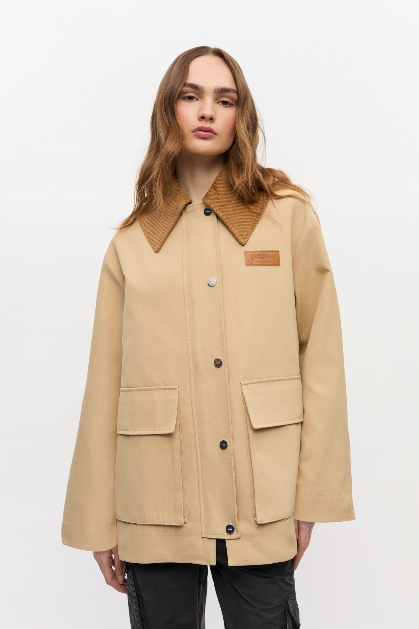 GANNI Heavy Twill Midi Jacket