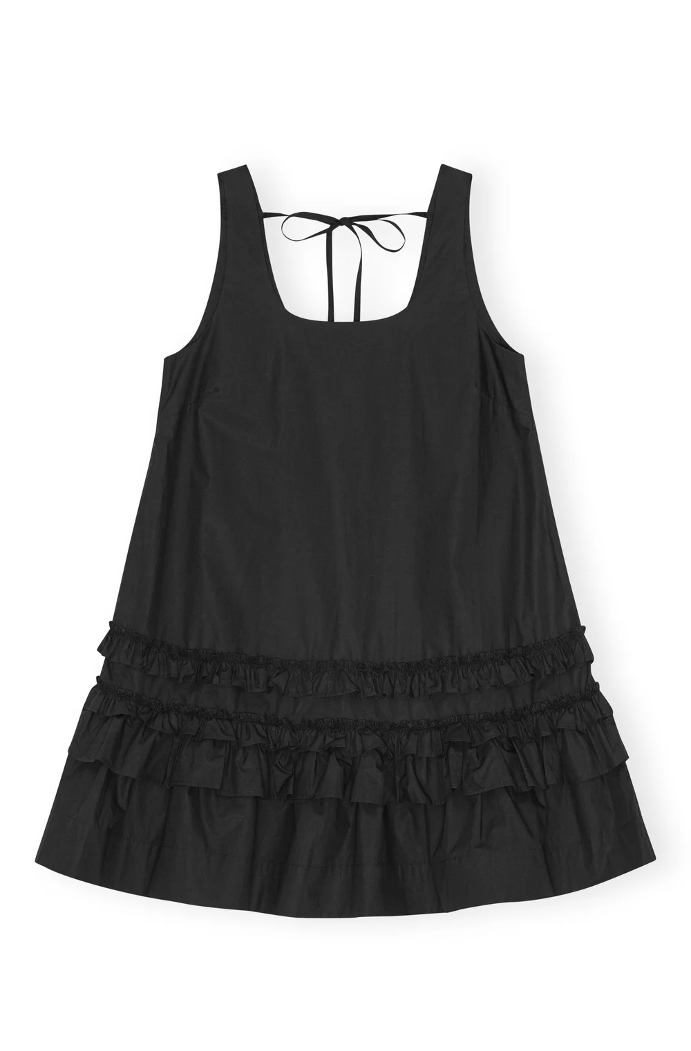 GANNI Cotton Poplin U-neck Mini Dress  MILI