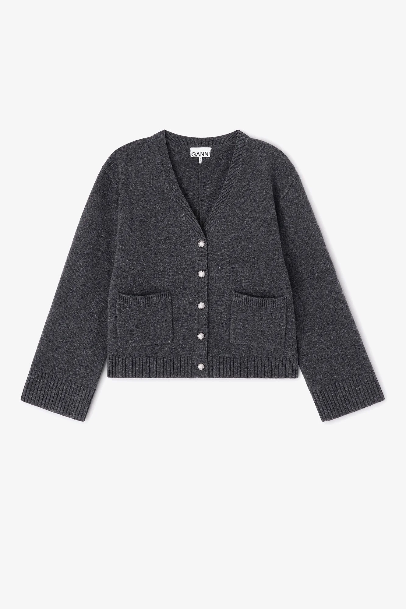 GANNI Compact Wool Cardigan