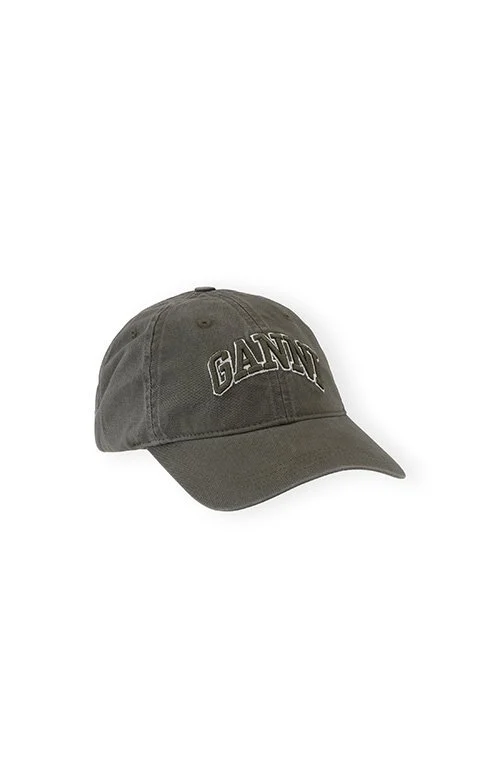 GANNI Washed Cotton Canvas Cap
