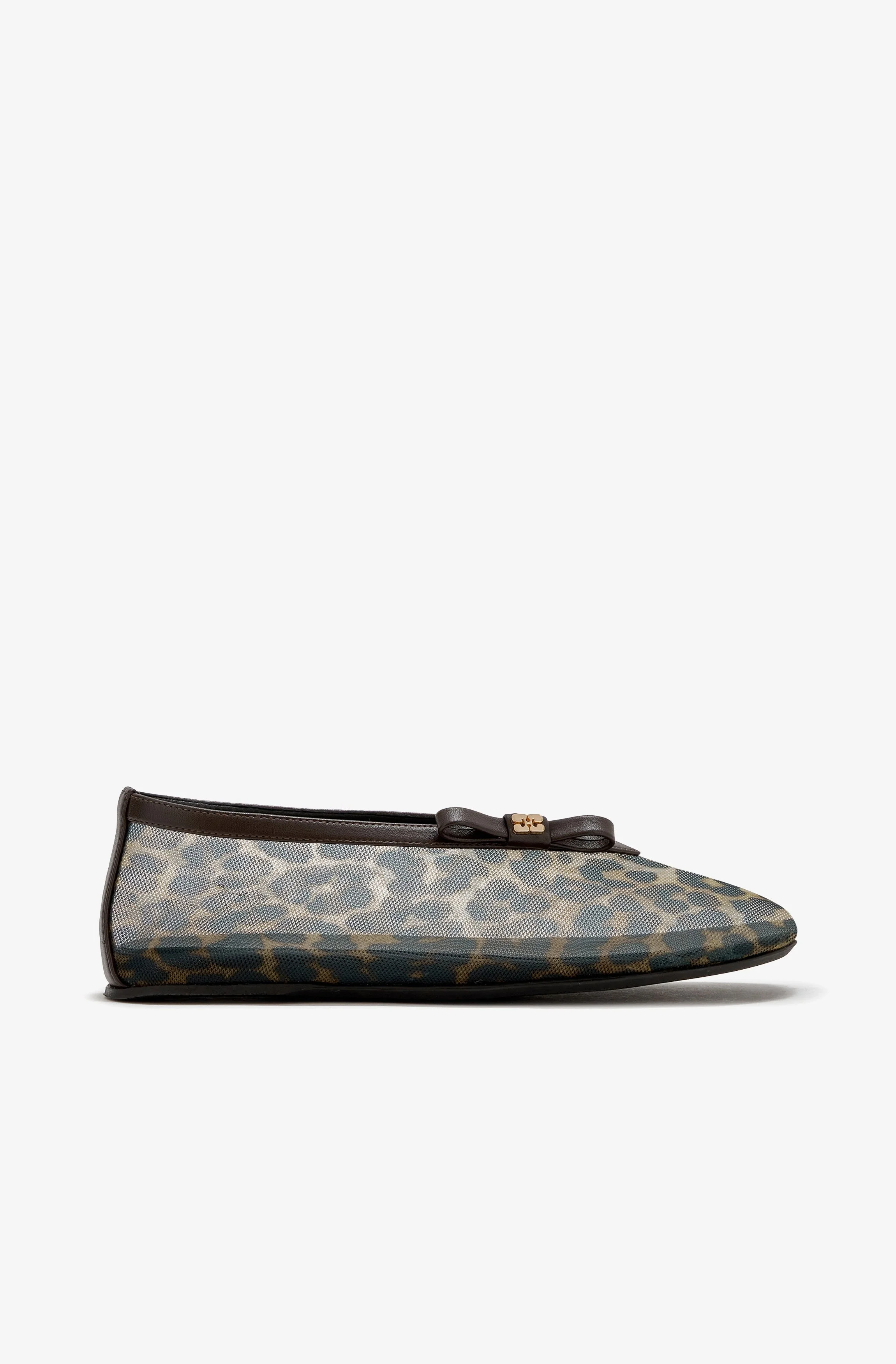 GANNI Jenny Ballerina Printed Mesh Bow