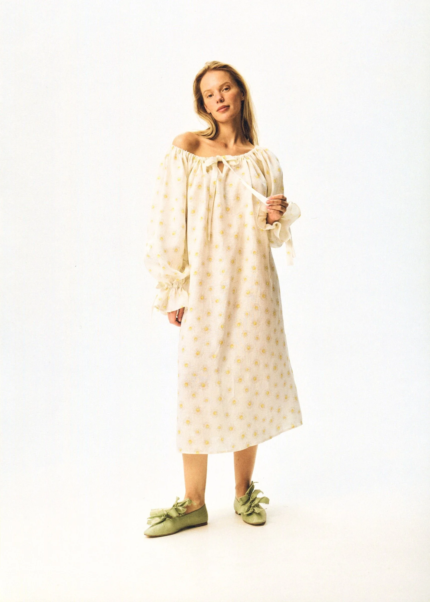 SLEEPER Cha-Cha Linen Maxi Dress