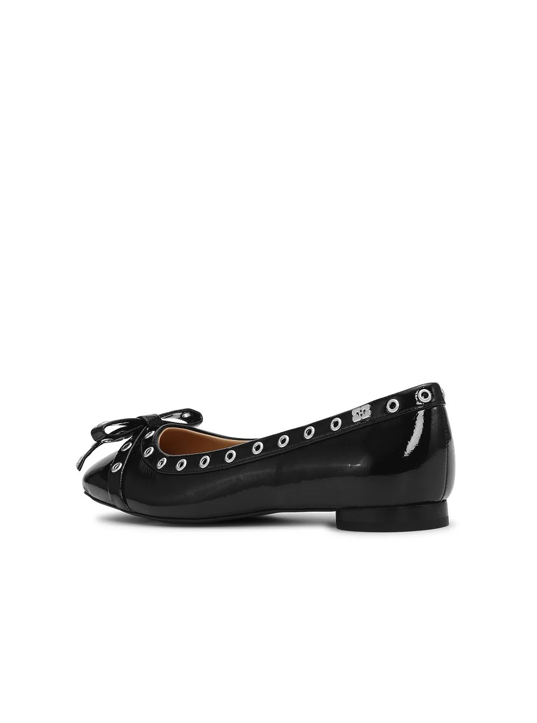 GANNI Eyelets Bow Ballerina Naplack — MILI