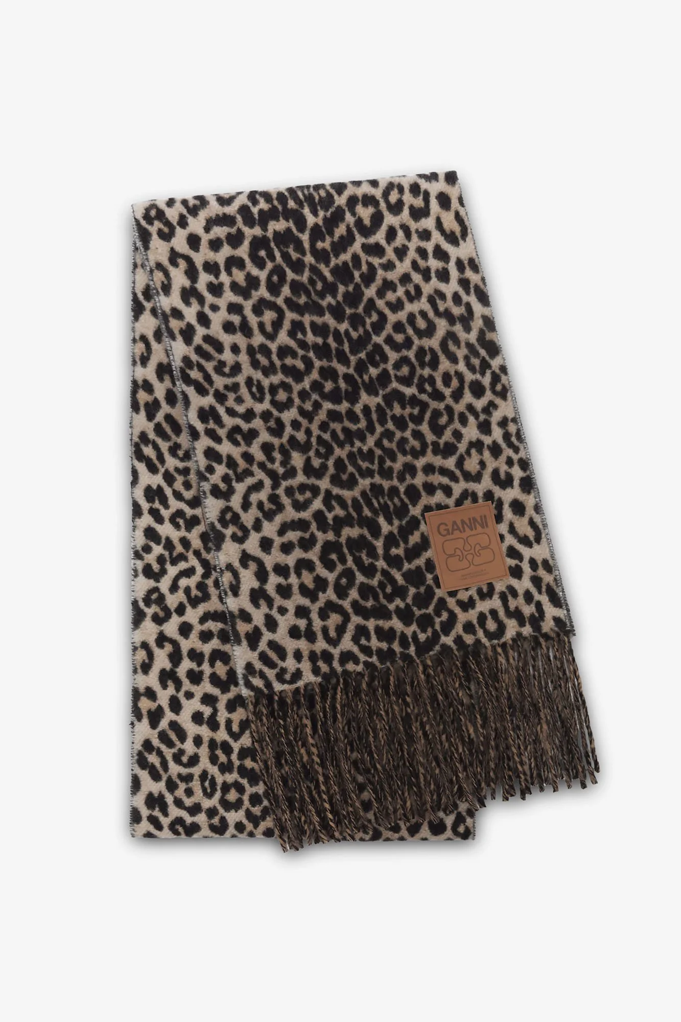 GANNI Double Face Wool Knit Scarf