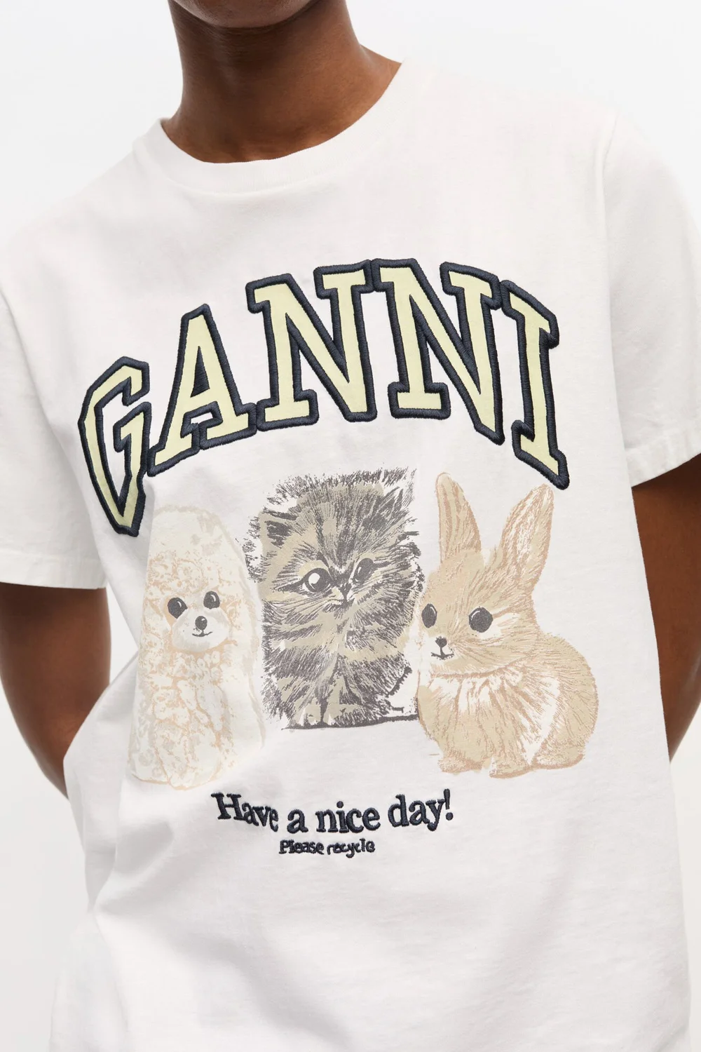 ● GANNI ● Basic Cotton Jersey Animals Relaxed T-shirt GANNI Basic Cotton Jersey Animals Relaxed T-shirt — MILI