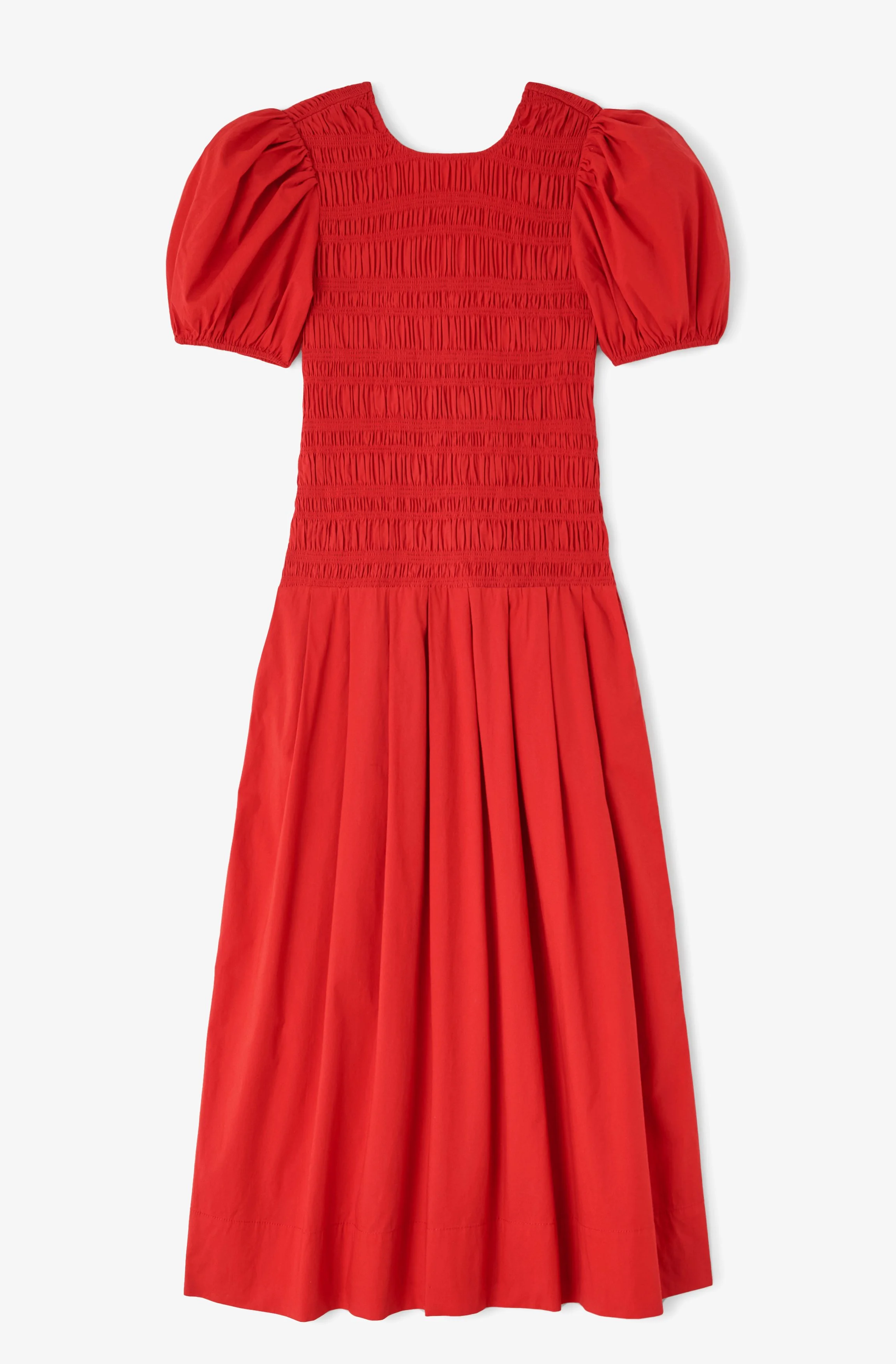 GANNI Stretch Cotton Long Smocked Pleated Dress_A1030546_06P_1.jpg