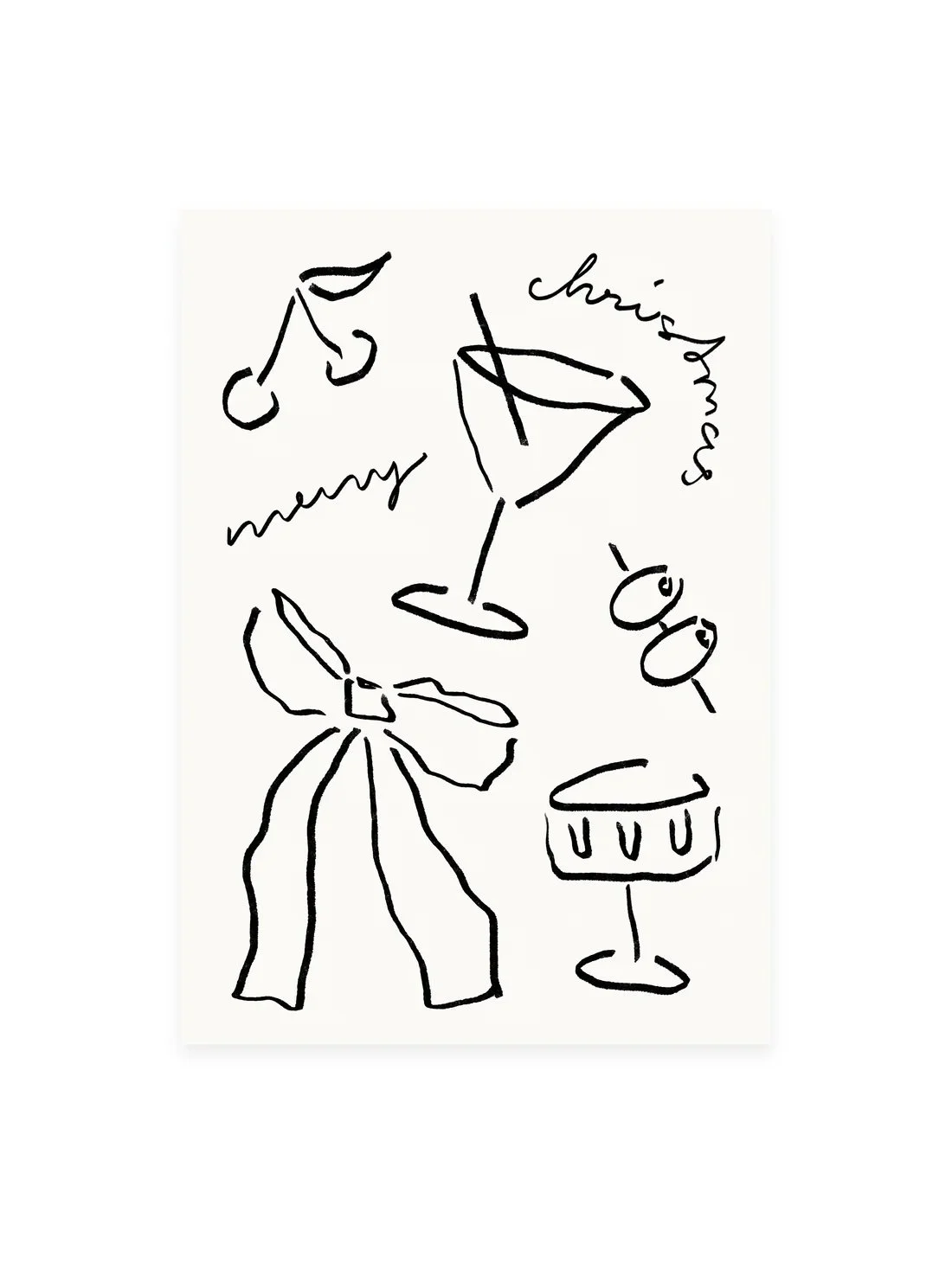 L'ATELIER SAMEDI Postcard Merry Christmas