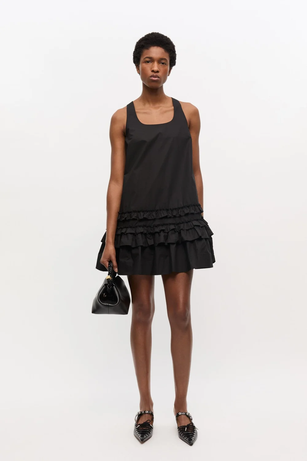 GANNI Cotton Poplin U-neck Mini Dress — MILI