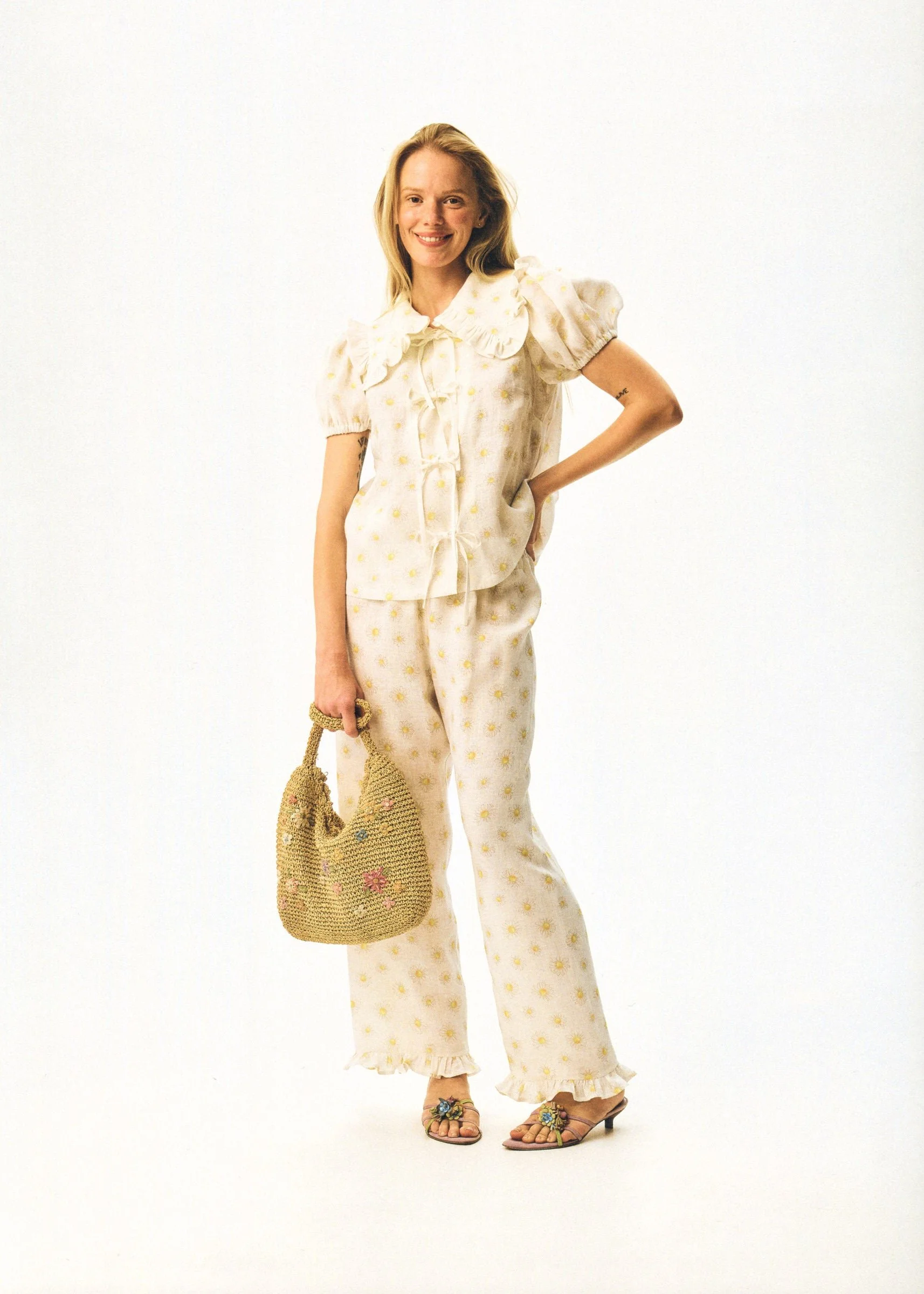 SLEEPER Puff Linen Lounge Pants