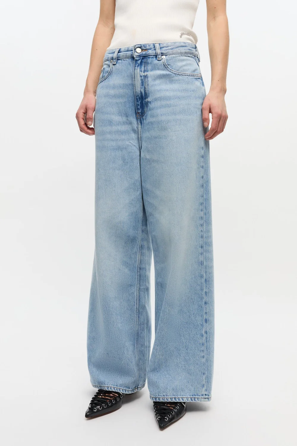 デニム・ジーパン GANNI DENIM BAGGY JEANS GANNI Soft Rigid Denim Baggy Jeans — MILI