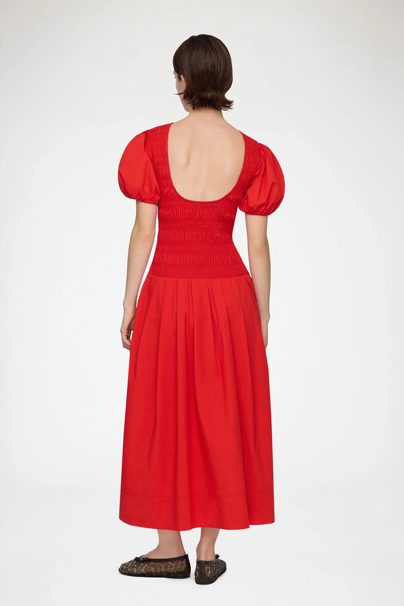 GANNI Stretch Cotton Long Smocked Pleated Dress_A1030546_06P_3.jpeg