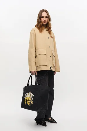 GANNI Shopper XXL Pocket Banana Print — MILI