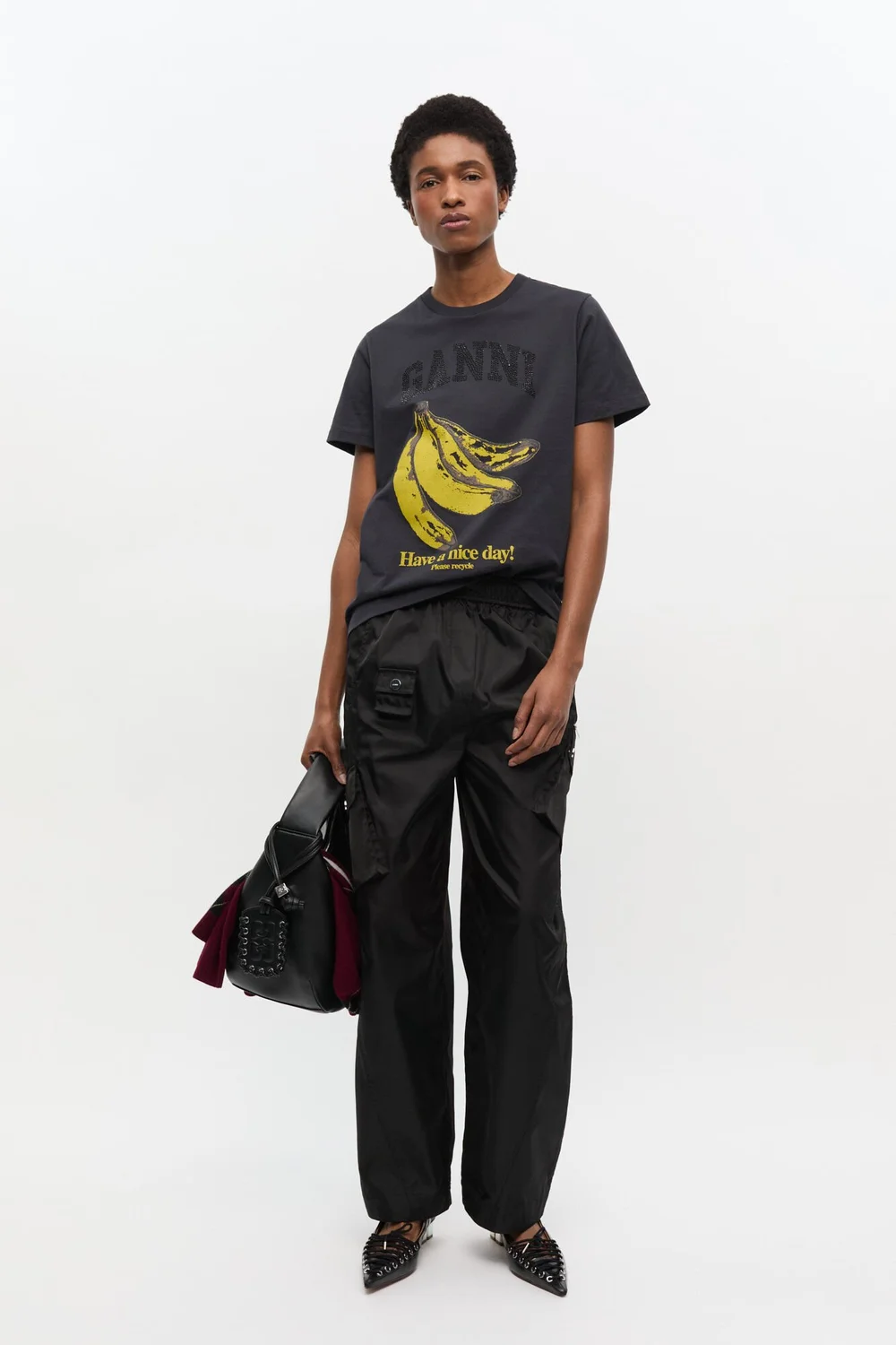 [GANNI]★Basic Jersey Banana Relaxed T-Shirt★関税込 Basic Jersey Banana Relaxed T-shirt_Bright White – Blancsom