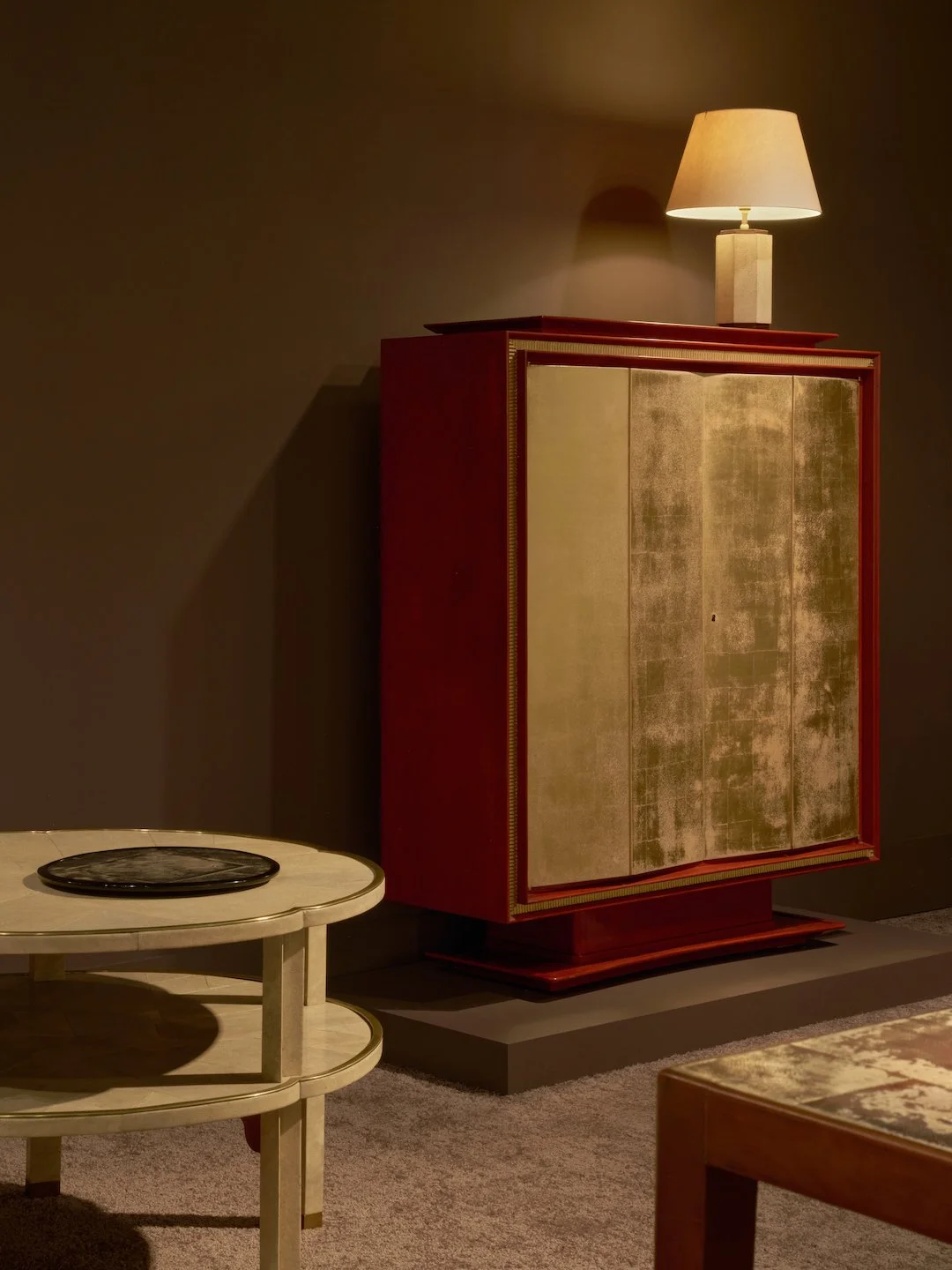 EUGENE PRINTZ AND JEAN DUNAND CABINET, MAISON JANSEN SHAGREEN TABLE