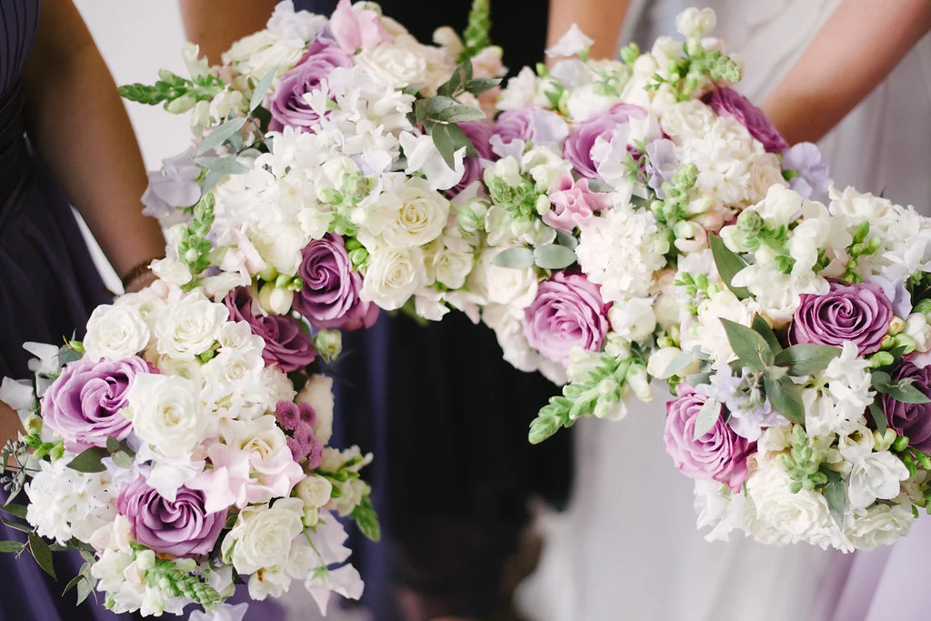 Copy of bride and bridesmaids wedding bouquets of spring flowers