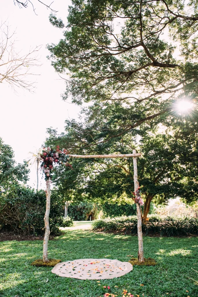 wedding ceremony at Darwin Botanic Gardens