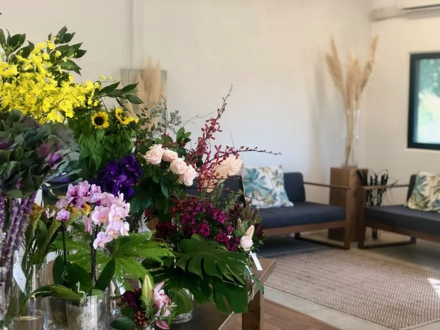 Our display of fresh bloom, the selection is changing daily and space to sit and relax, smell the flowers, while we discuss floral designs for your wedding or event. 