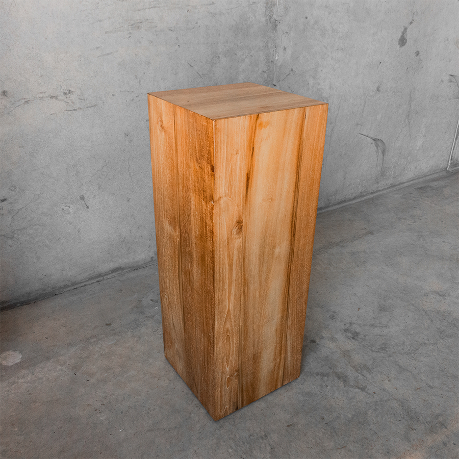 timber plinth or wooden pillar with natural wood grain for creating feature flower arrangements