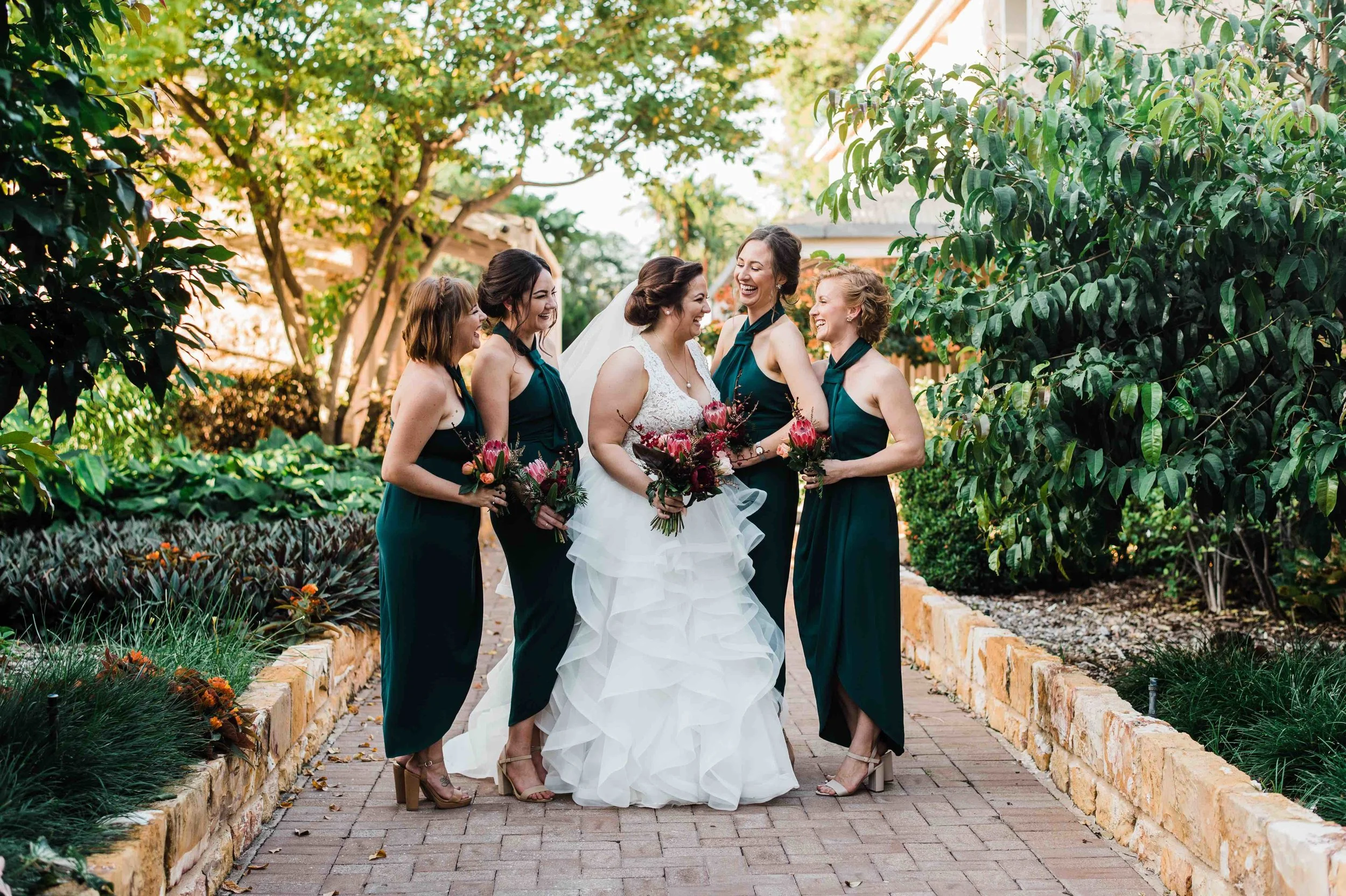 bride and bridesmaids at Darwin wedding