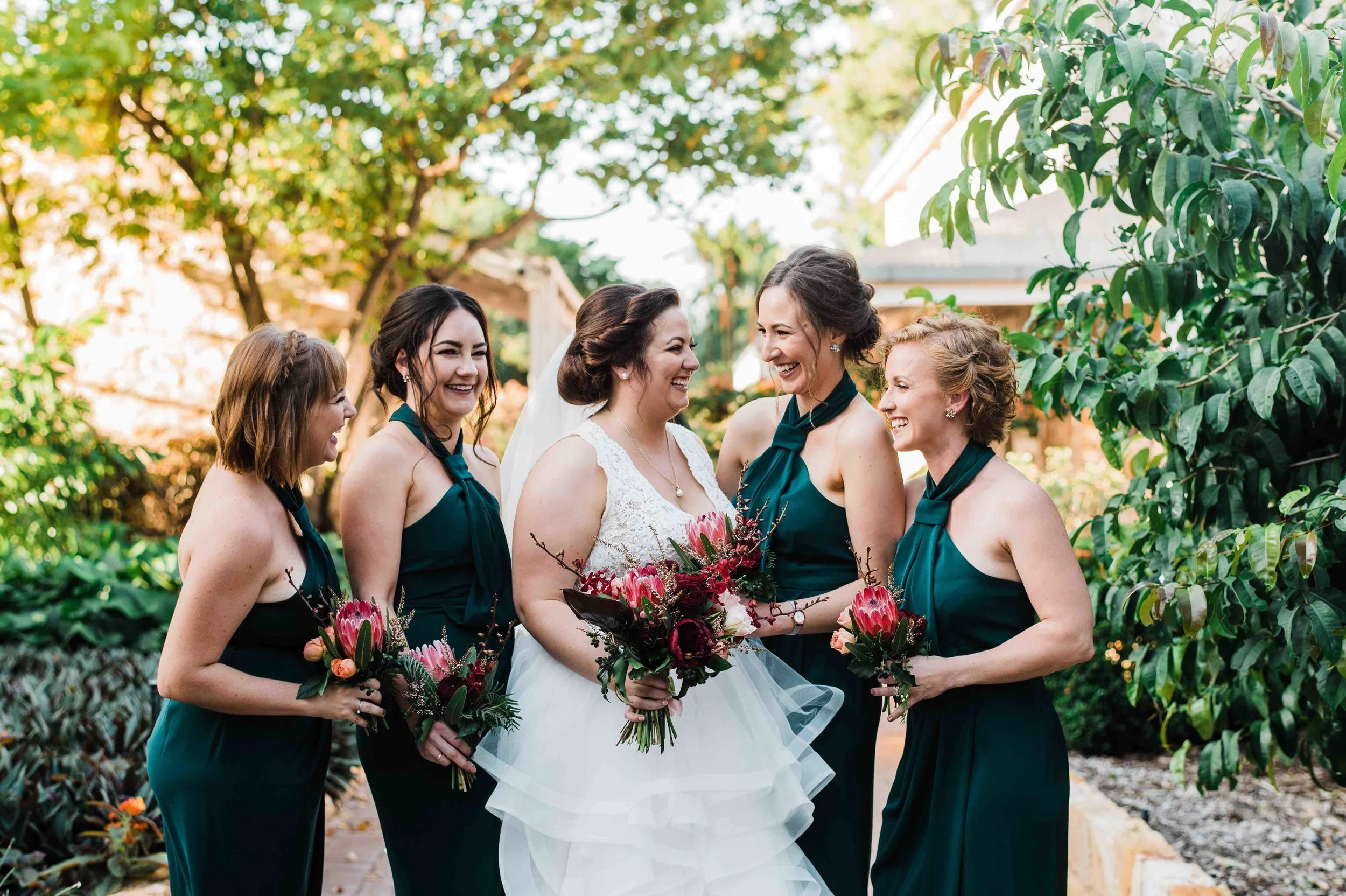 bridal bouquets in rich autumn shades