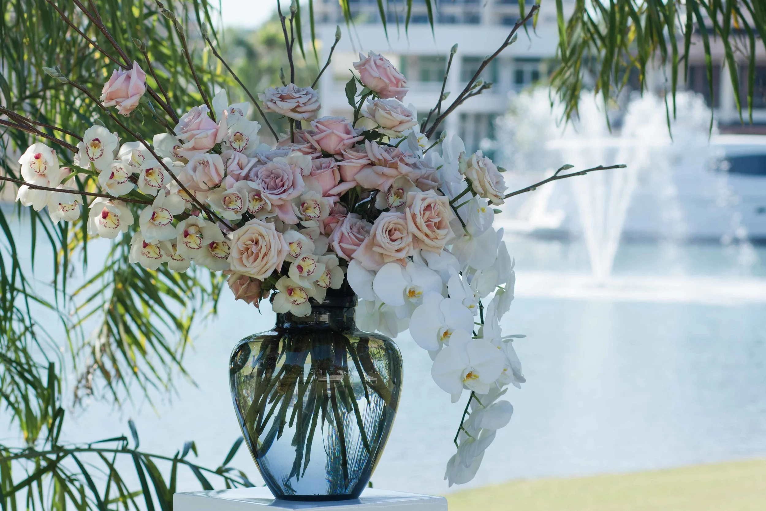 Copy of phalenopsis orchids with quicksand roses