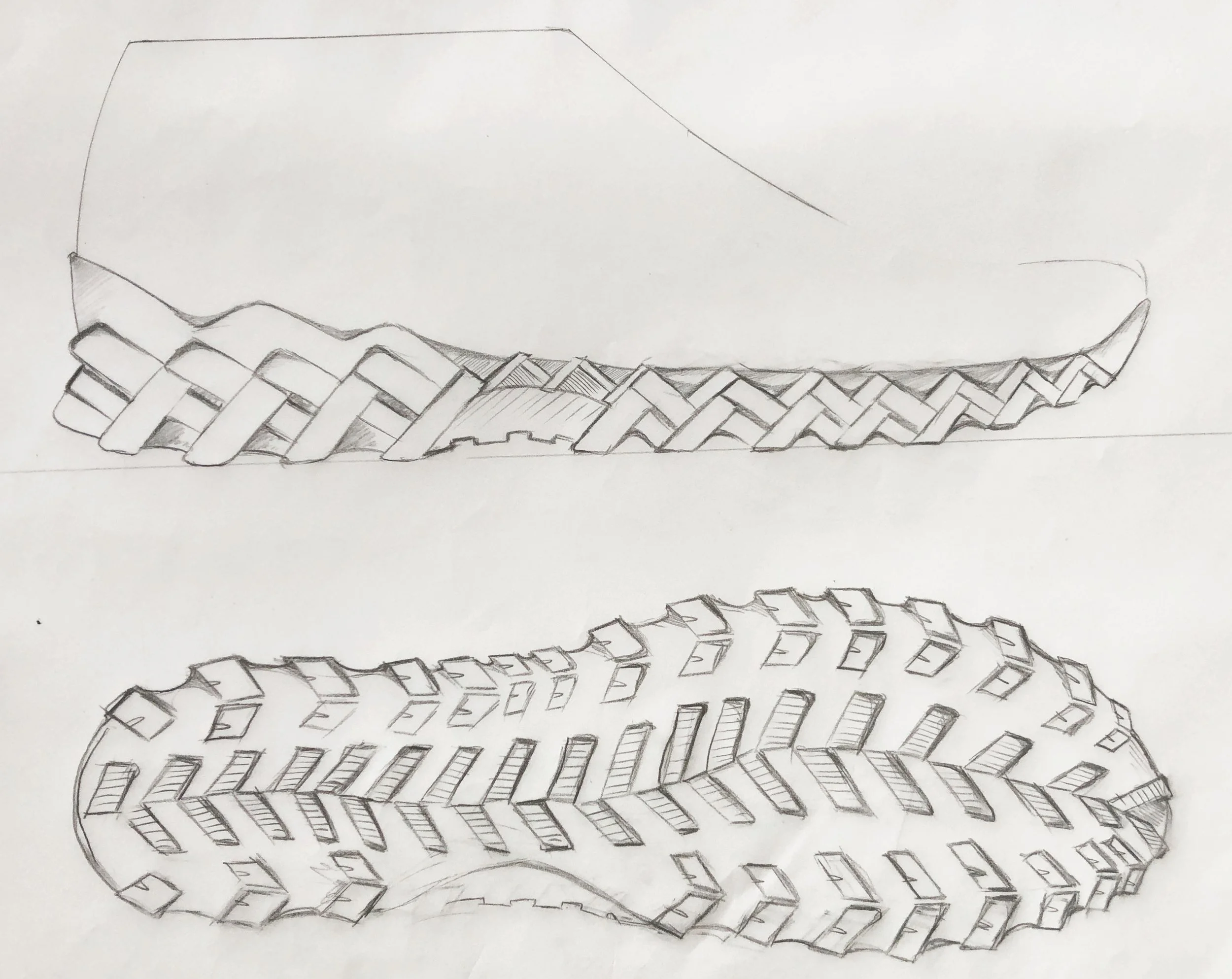 Outsole inspired by stacks of tires