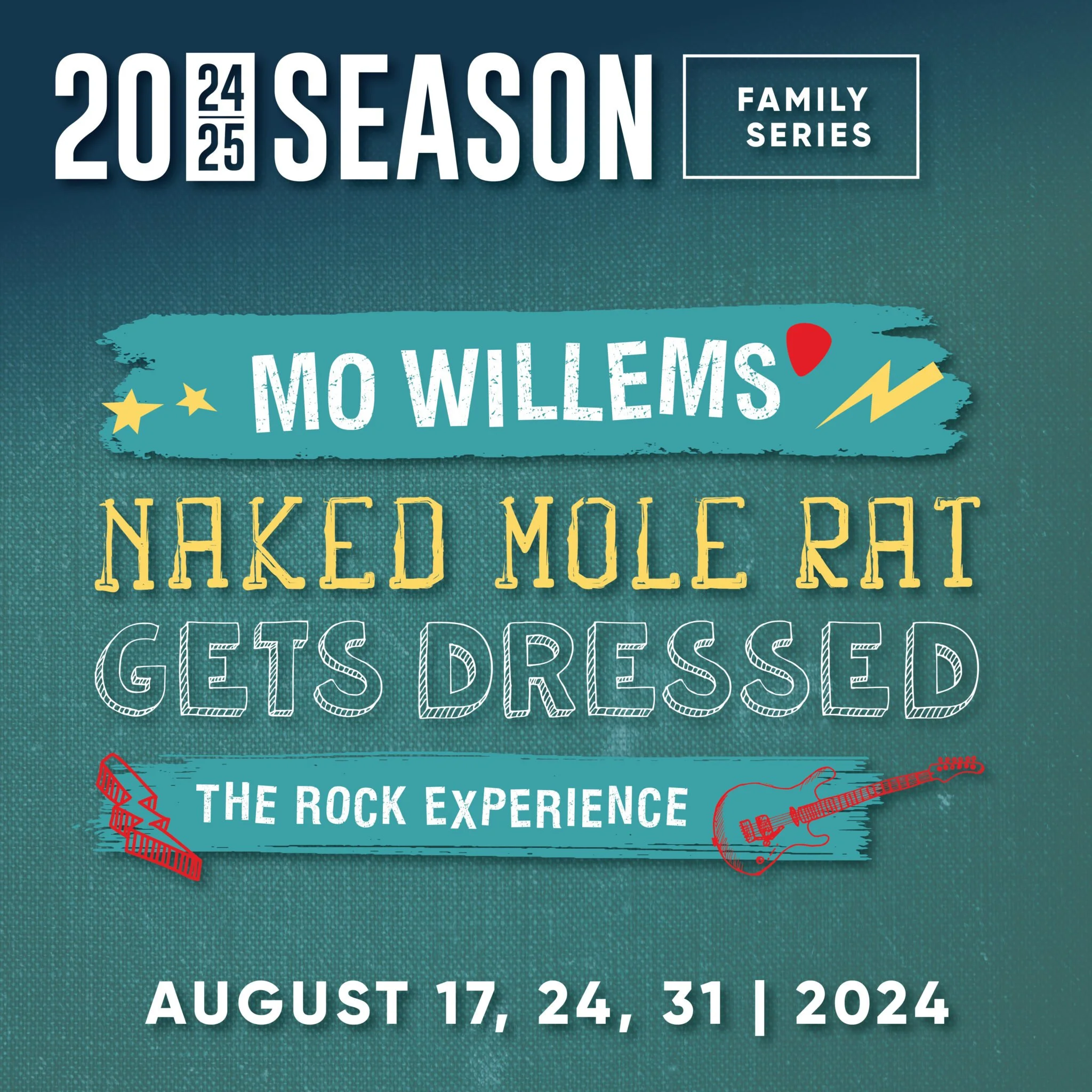 Mo Willems' 'Naked Mole Rat Gets Dressed: The Rock Experience' | Boiling Springs | August 17-31, 2024