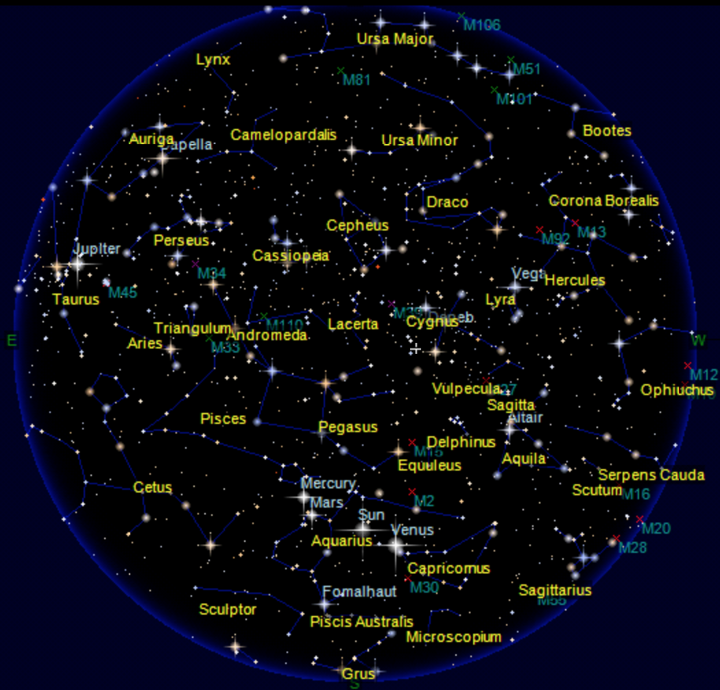 A map of the sky in Iwaizumi, in late February 2013