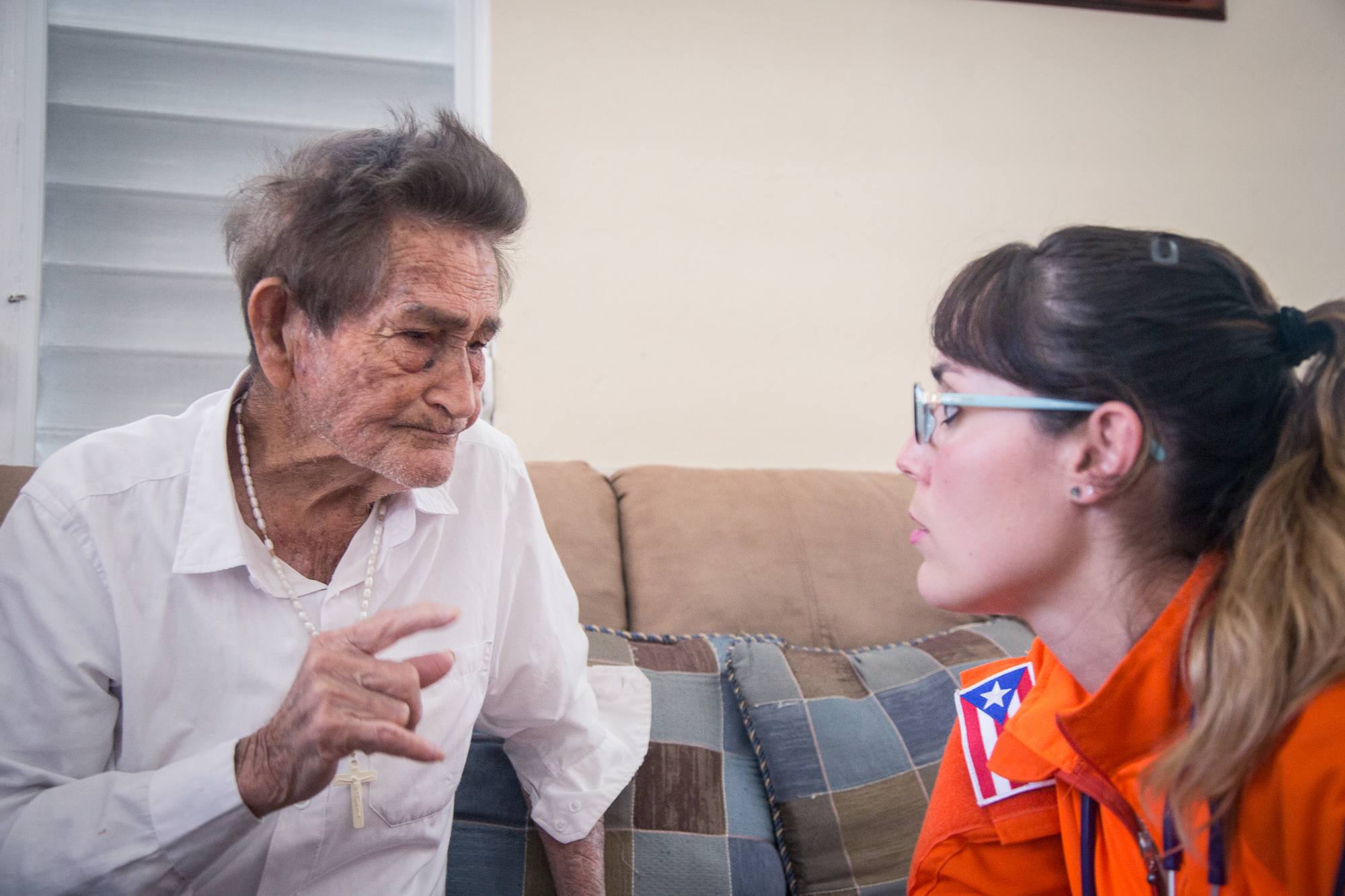  Doctor Marisol speaks with a patient on one of their visits. Gil and his wife have been married for around 60 years. 
