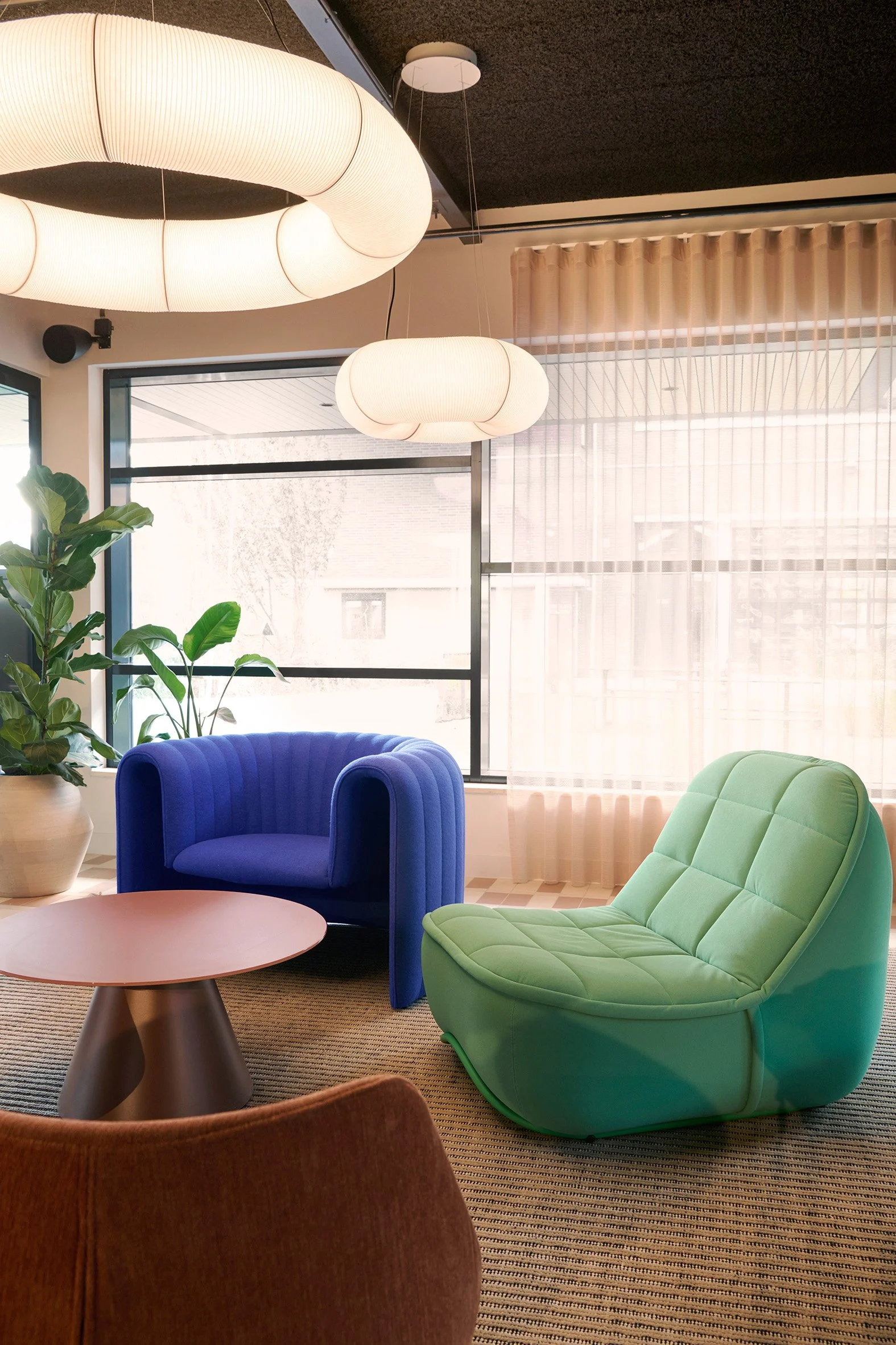 Sancal seating and Santa & Cole lighting detail.