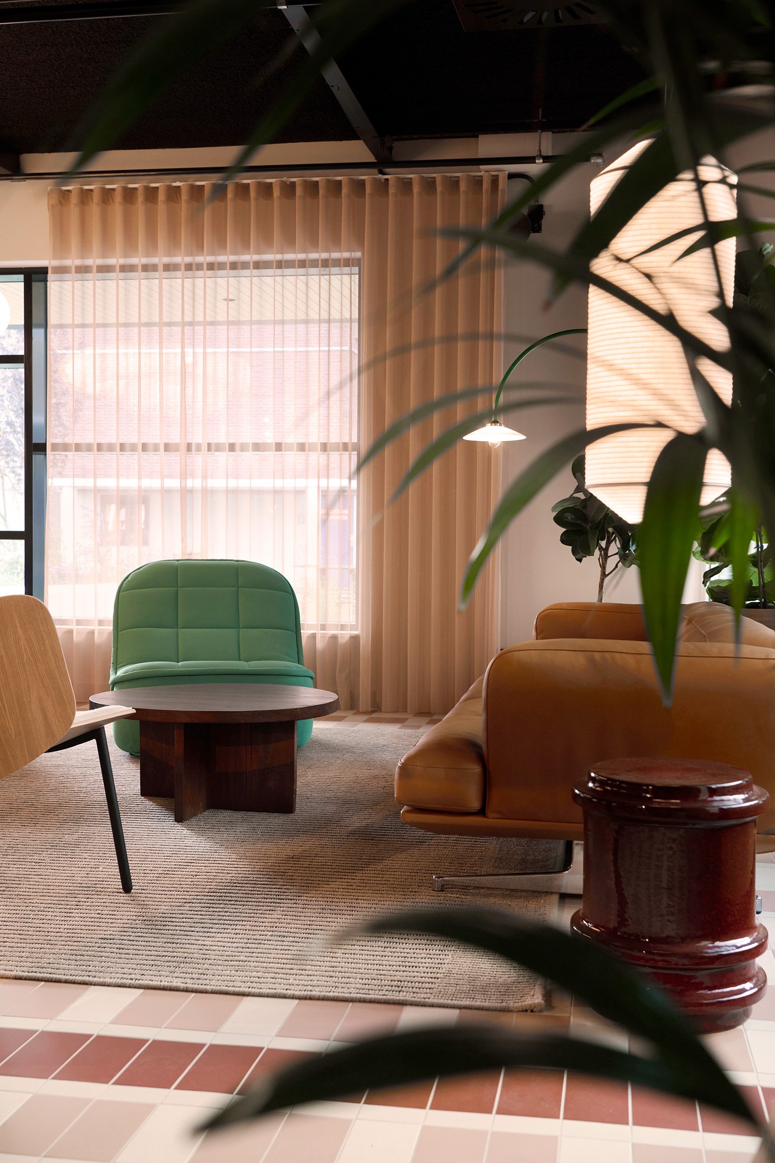 Lounge furniture composition in the KBF Warehouse lobby.