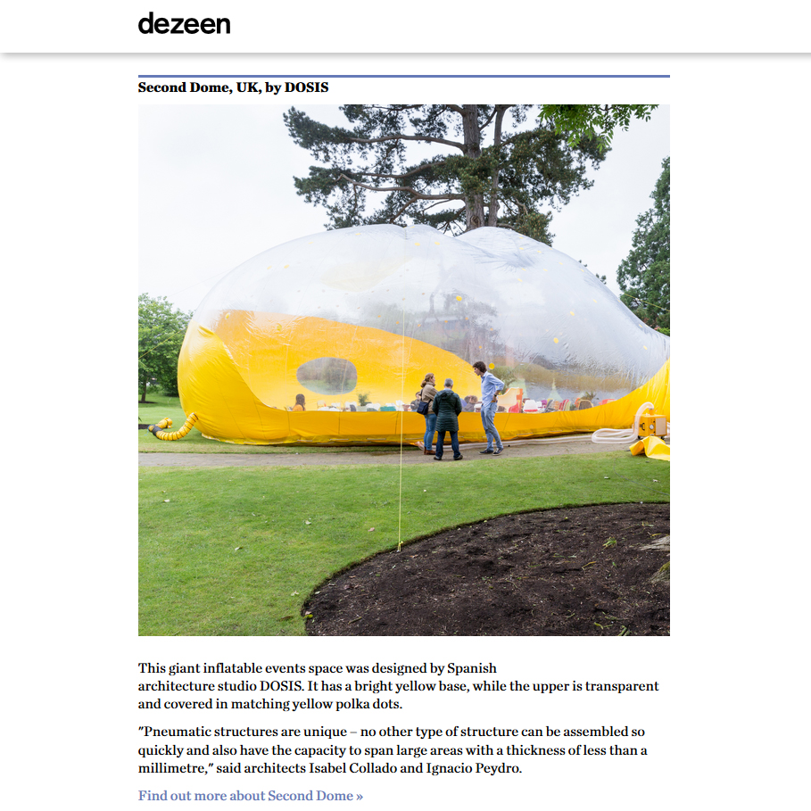Dezeen. 10 BEST inflatable Structures. 2016
