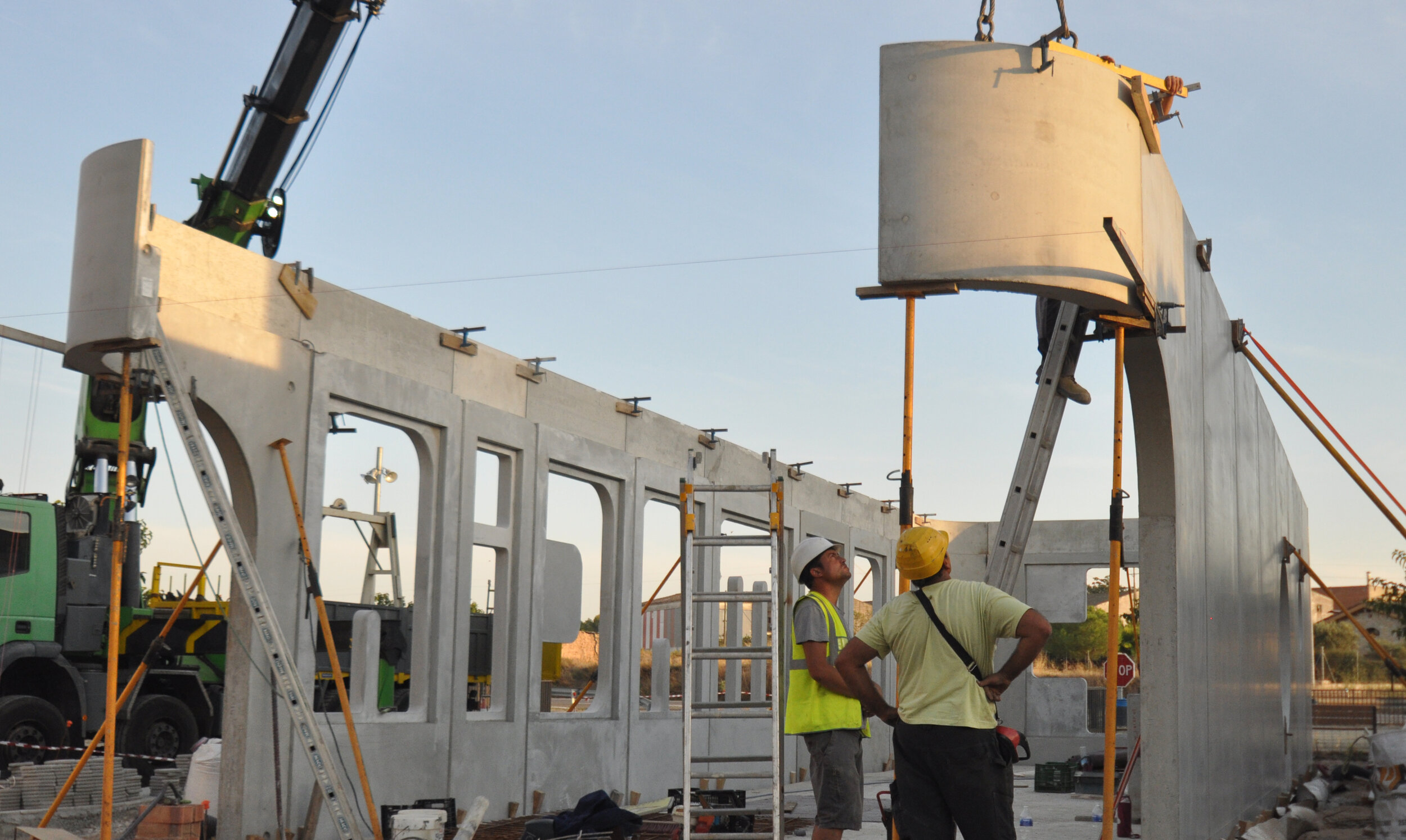 Assembly of precast concrete panels (under construction) 