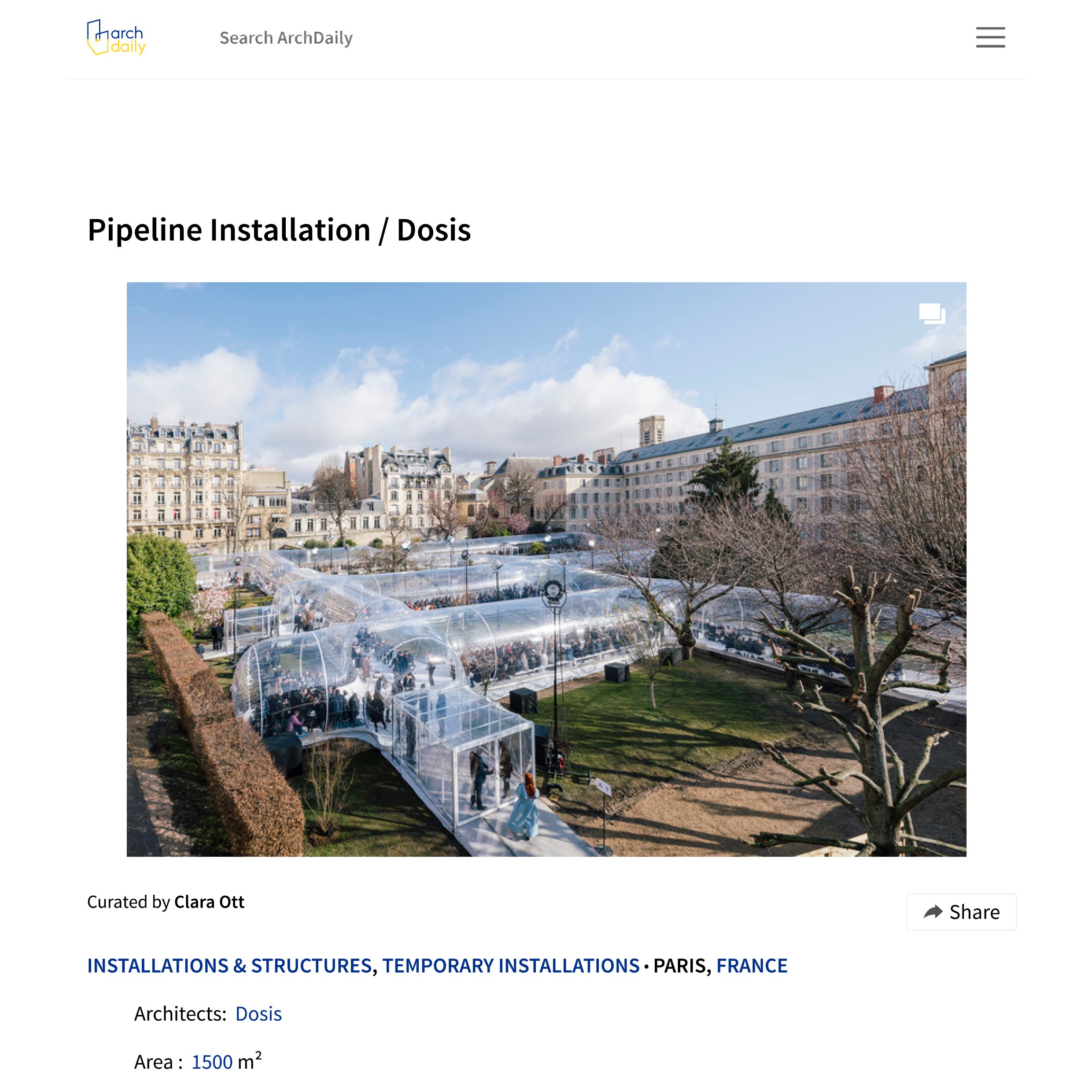 Archdaily. Pipeline. 2020