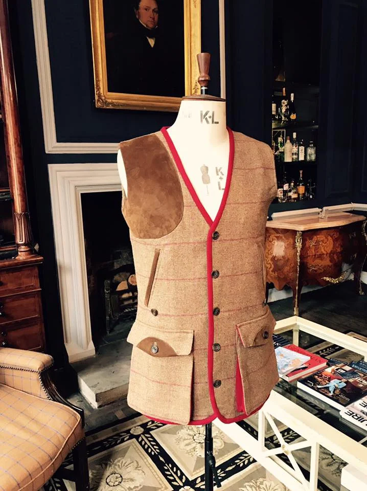 Tobacco & Red Tweed Shooting Vest
