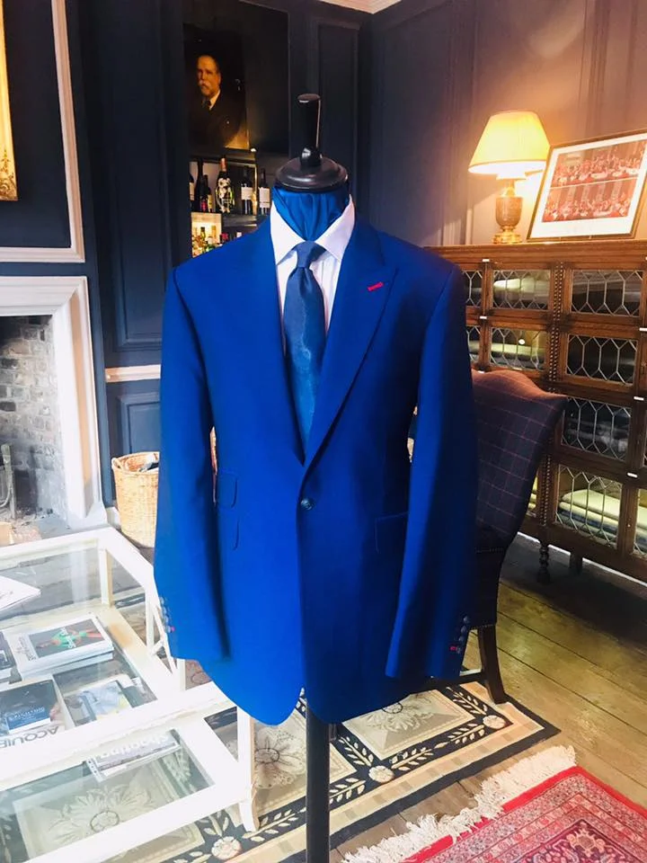 Electric Blue Single Breasted Two Piece Suit