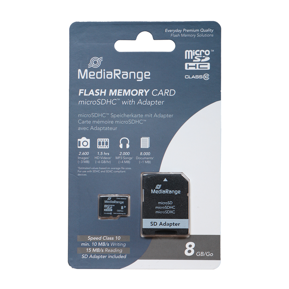 CARTE MICRO SDHC 8GB MEDIARANGE