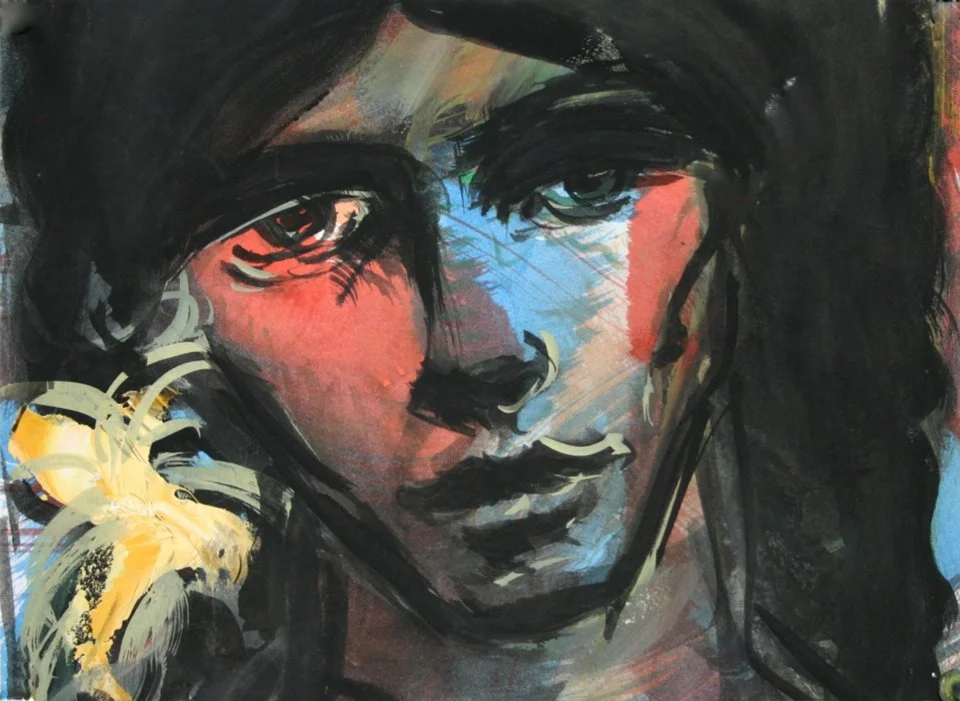 "Colorful Face" Metal Print