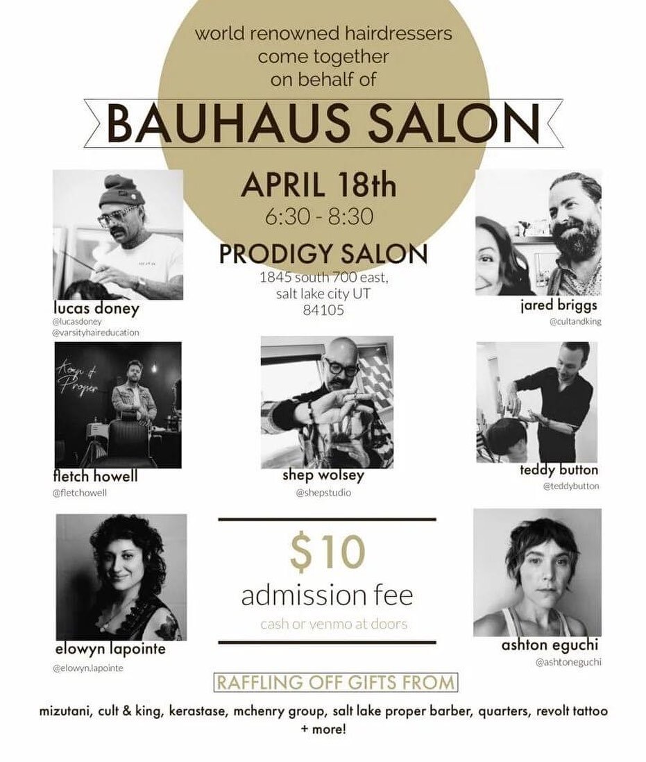 We are beyond grateful to @prodigysalonsaltlake for putting this amazing event together!  I feel incredibly lucky to have friends like these in my life.  Please come support the cause! We can&rsquo;t wait to see you!