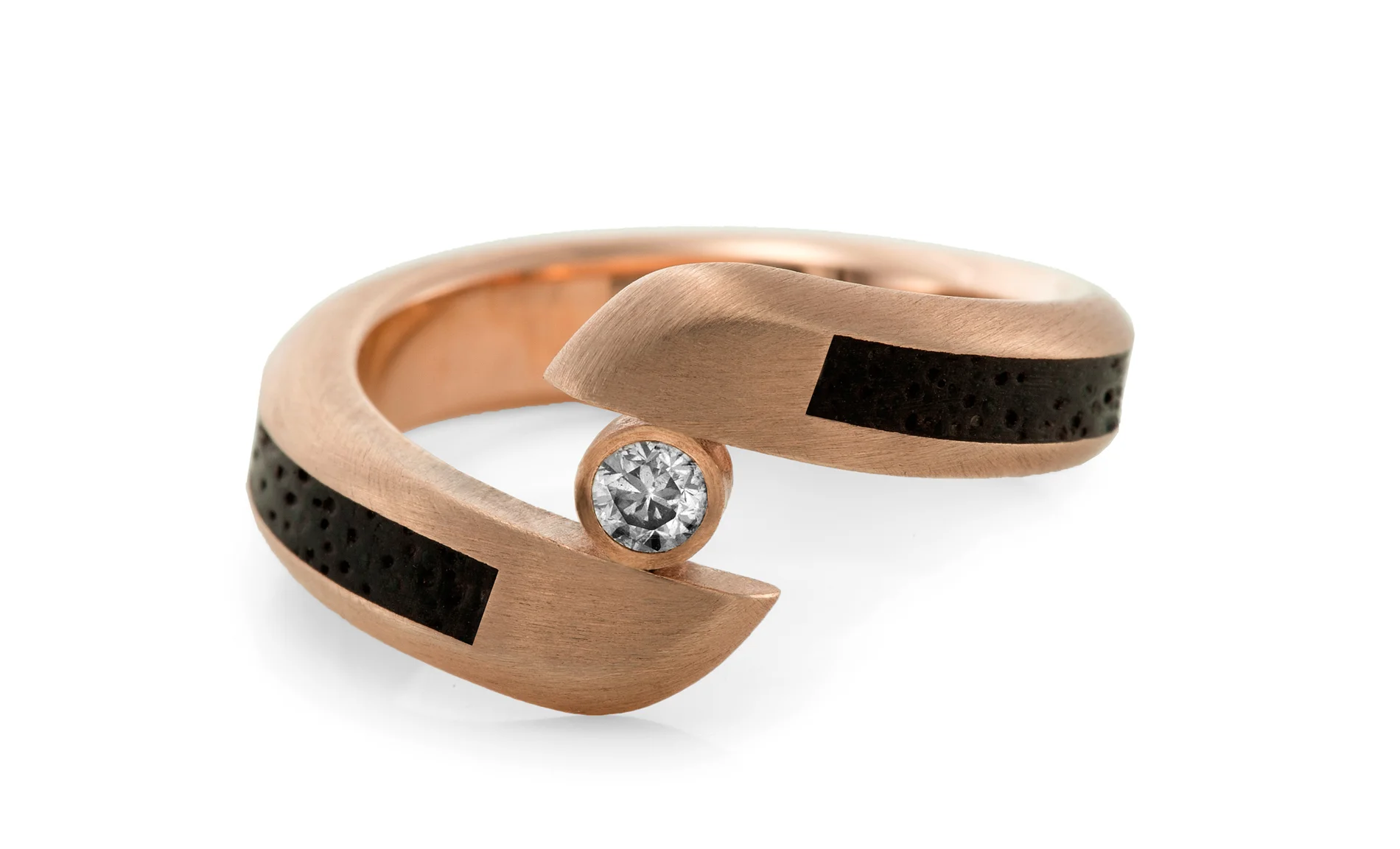 gem stone wood ring
