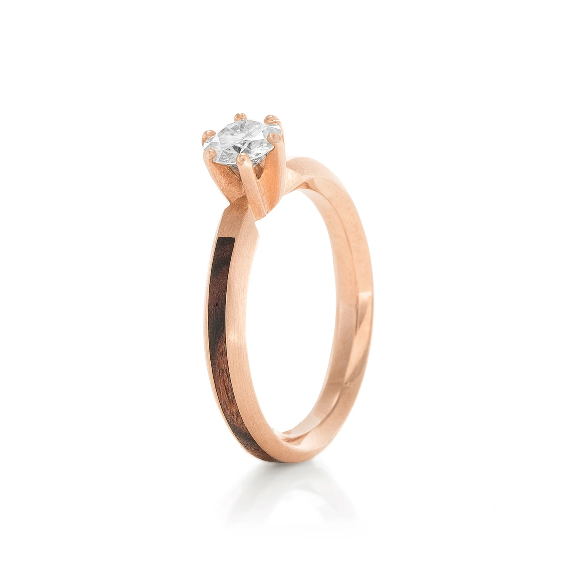 diamond wooden engagement ring
