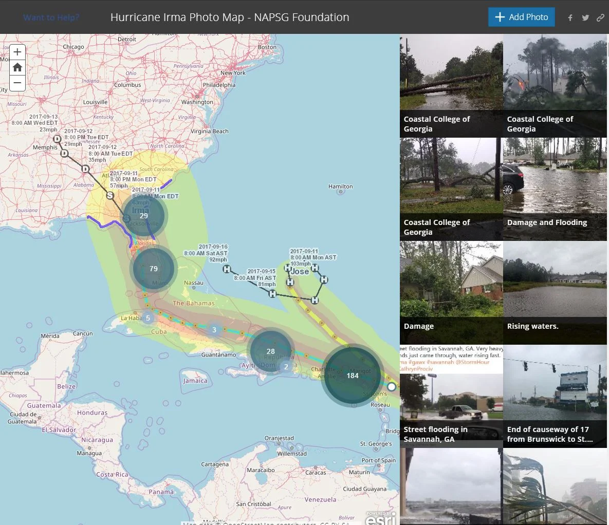 Esri Story Maps - Hurricane Harvey and Irma