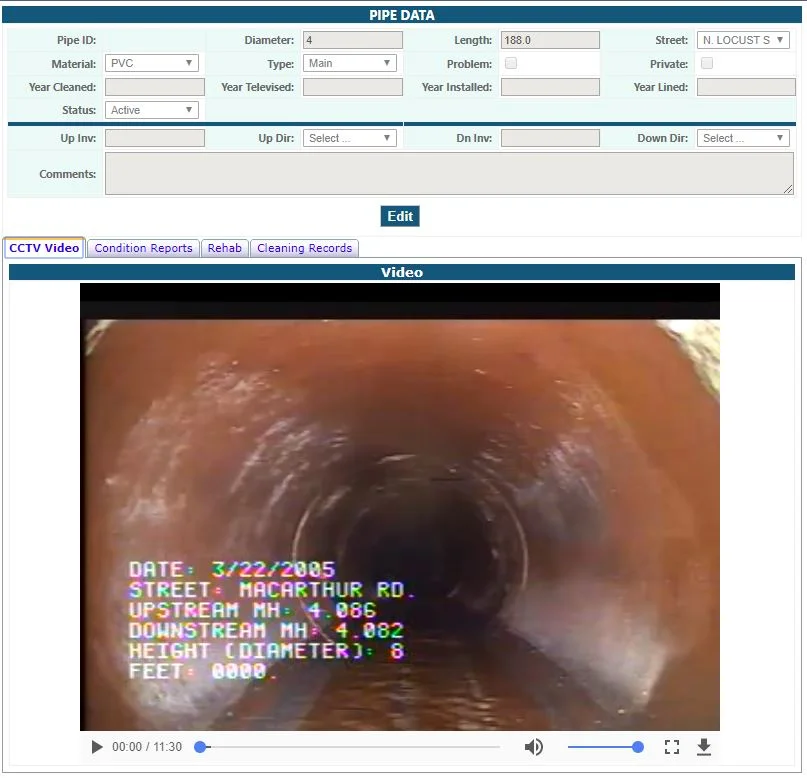 CCTV-Video Linked to Pipe