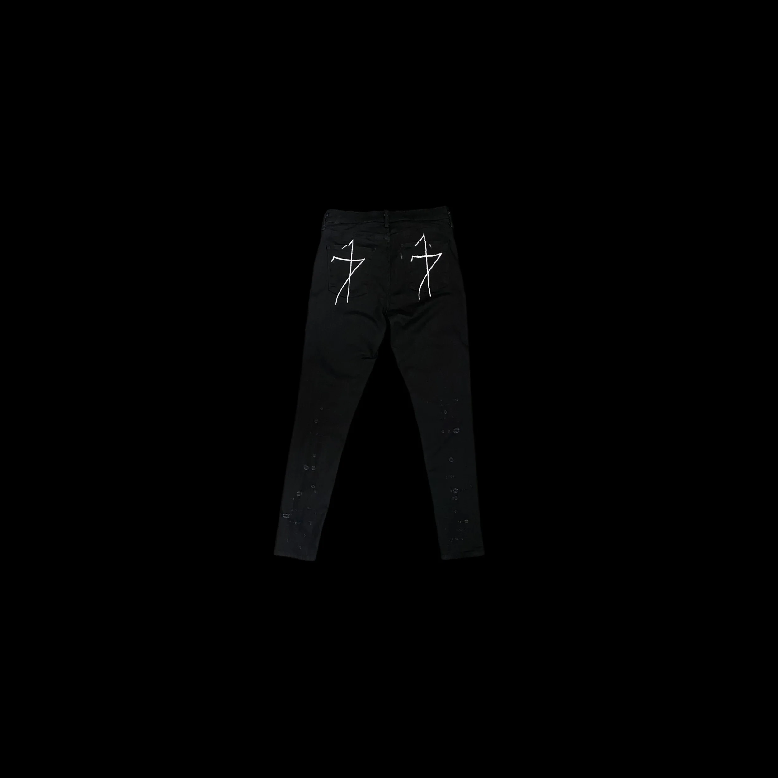 VON NIAH $YMBOL RIPPD BLACK DENIM