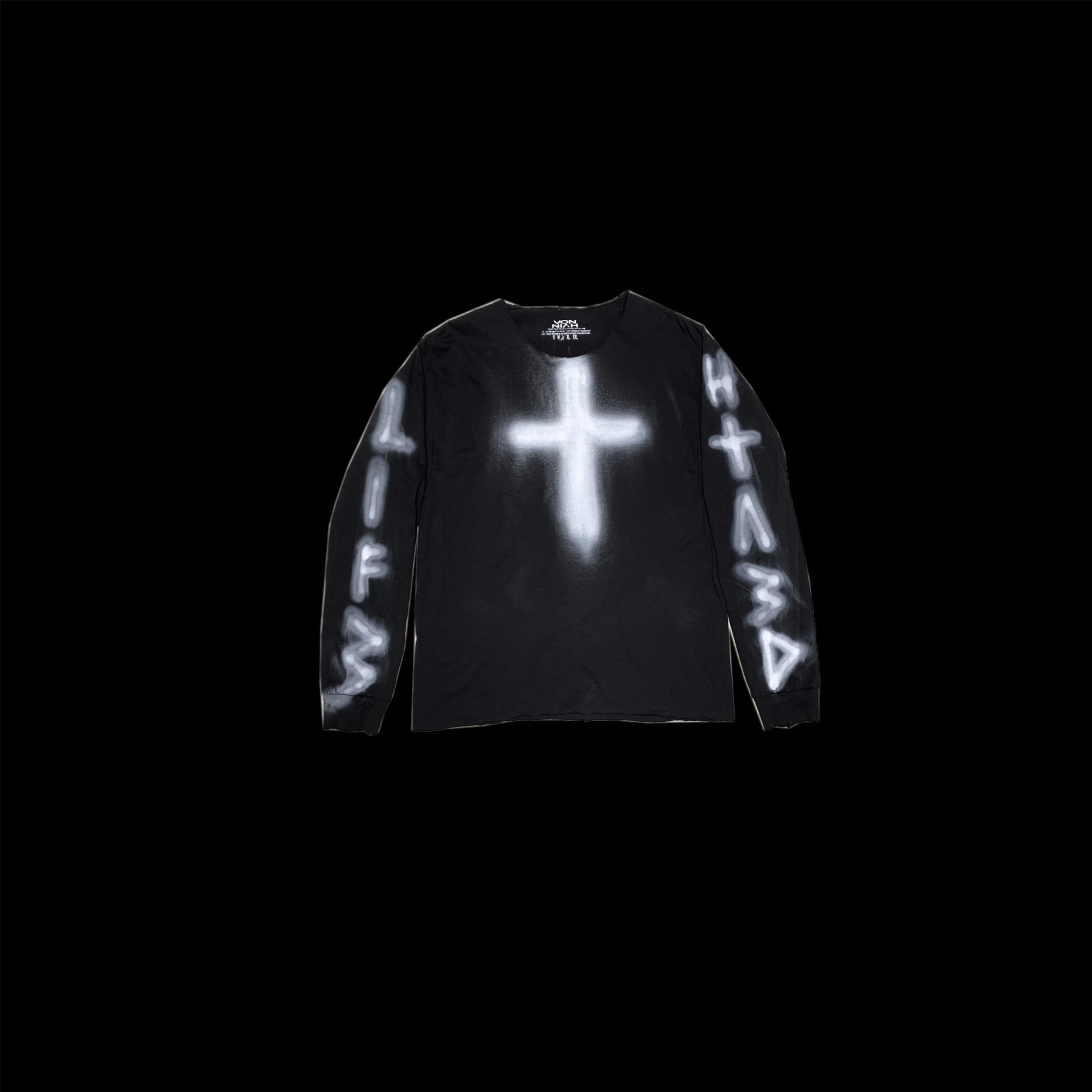 LIFE DEATH CROSS L/$ [BLACK]