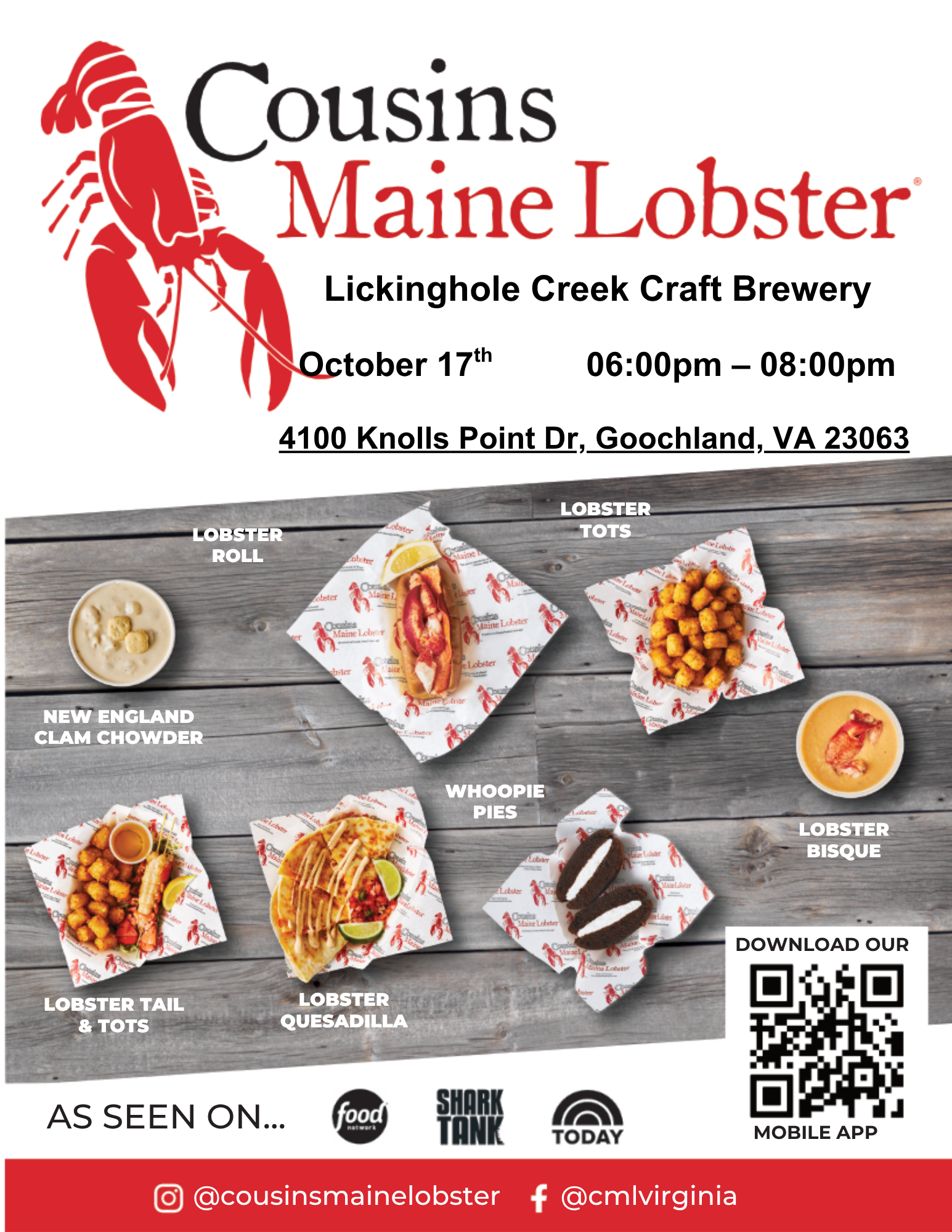 Cousins Maine Lobster at Lickinghole Creek