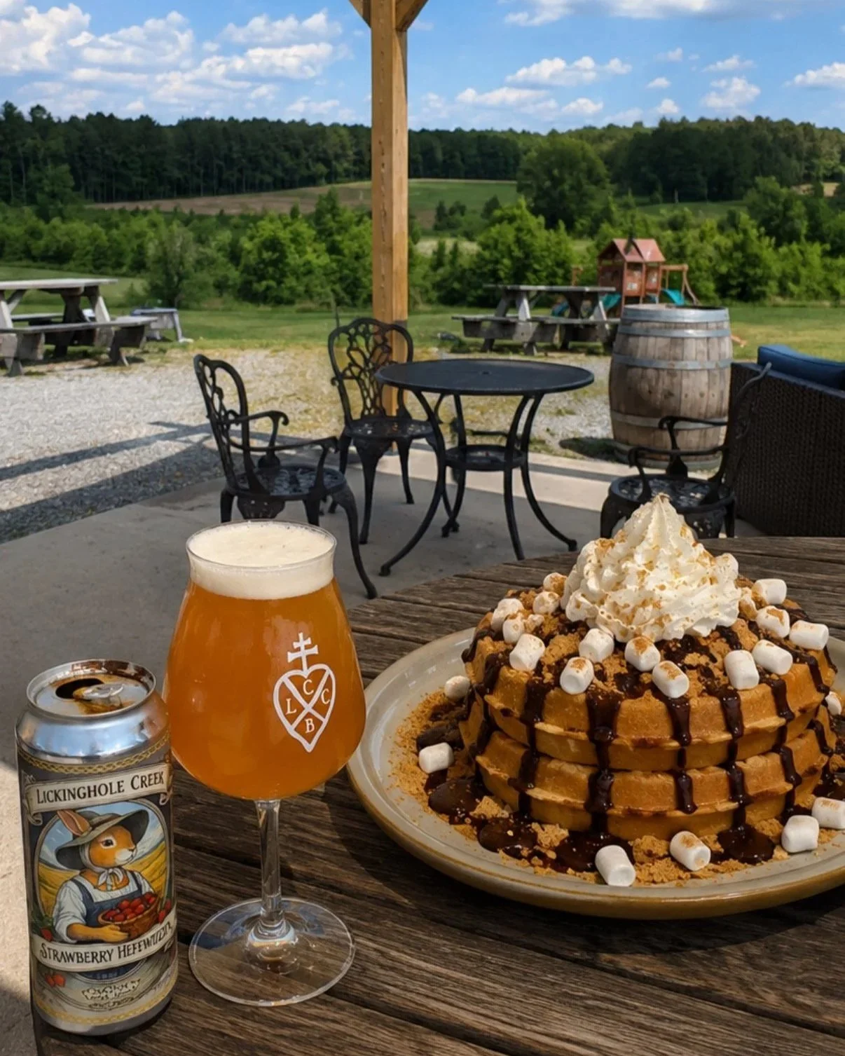 Strawberry Hefeweizen, Waffles and room to run
